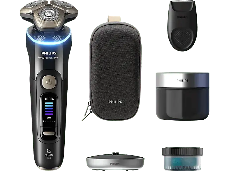 PHILIPS XP9400/31 i9000 Prestige Ultra Nass- und Trockenrasierer (Netzbetrieb, Tiefschwarz, Trocken)