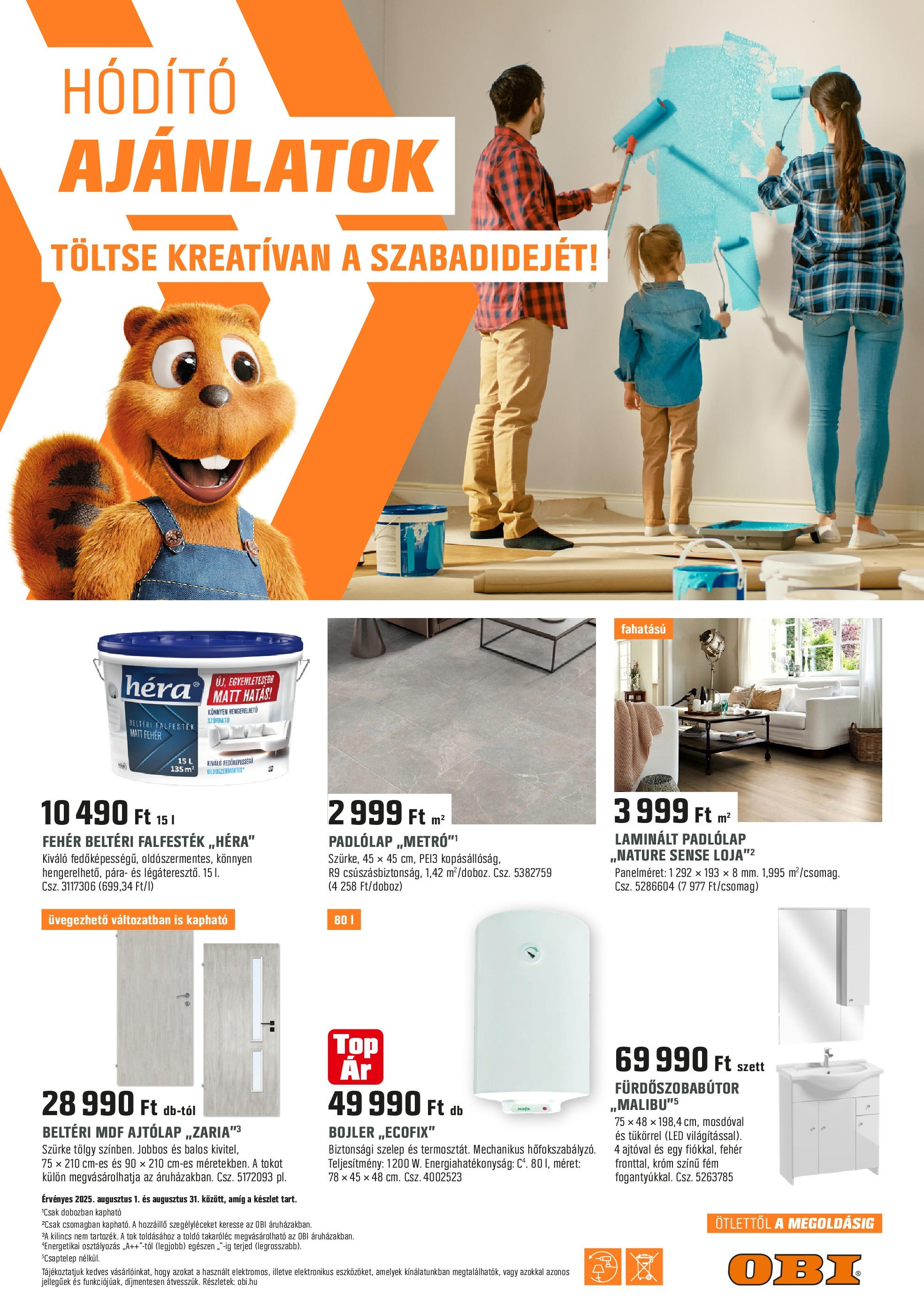 Akciós újság új OBI - 2025.08.01. -tól/töl ⏳ | Oldal: 1 OBI Projekt kiadvány - 2025.08.01. -tól/töl > akció, lapozható szórólap 🛍️ | Oldal: 1