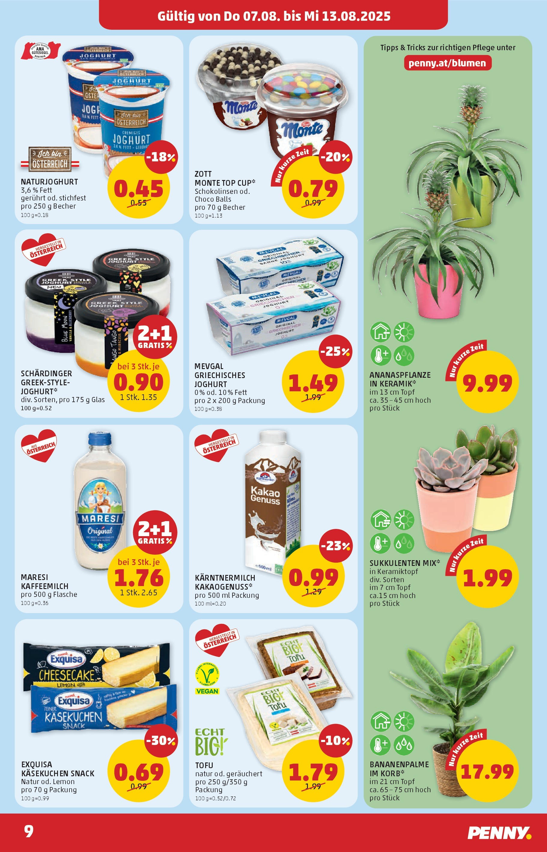 Penny Markt Flugblatt ab (07.08.2025) || Angebote, Prospekt | Seite: 9 | Produkte: Mango, Joghurt Penny Markt Flugblatt ab (07.08.2025) - Angebote, Prospekt | Seite: 9 | Produkte: Mango, Joghurt