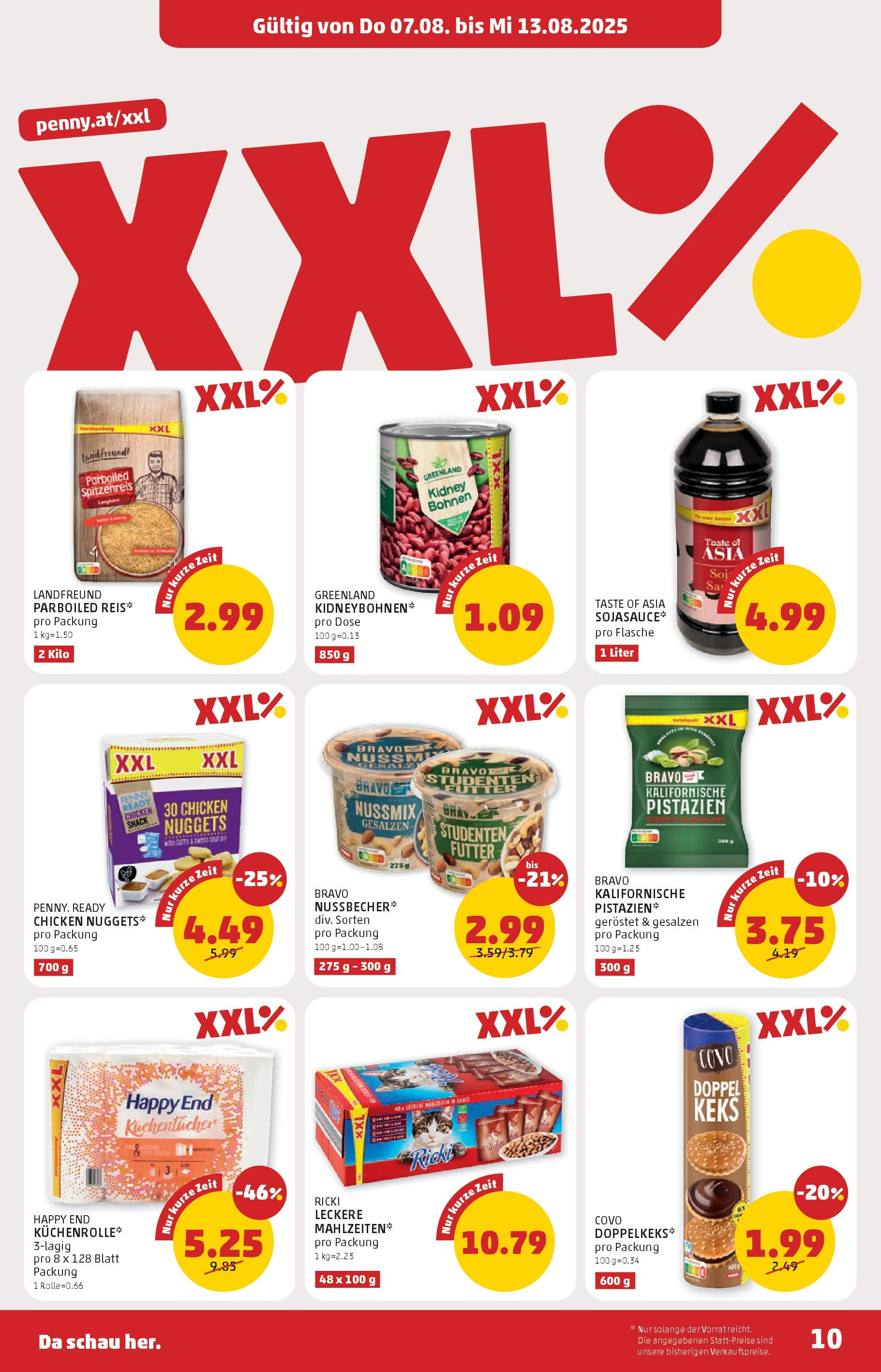 Penny Markt Flugblatt ab (07.08.2025) || Angebote, Prospekt | Seite: 10 | Produkte: Reis Penny Markt Flugblatt ab (07.08.2025) - Angebote, Prospekt | Seite: 10 | Produkte: Reis