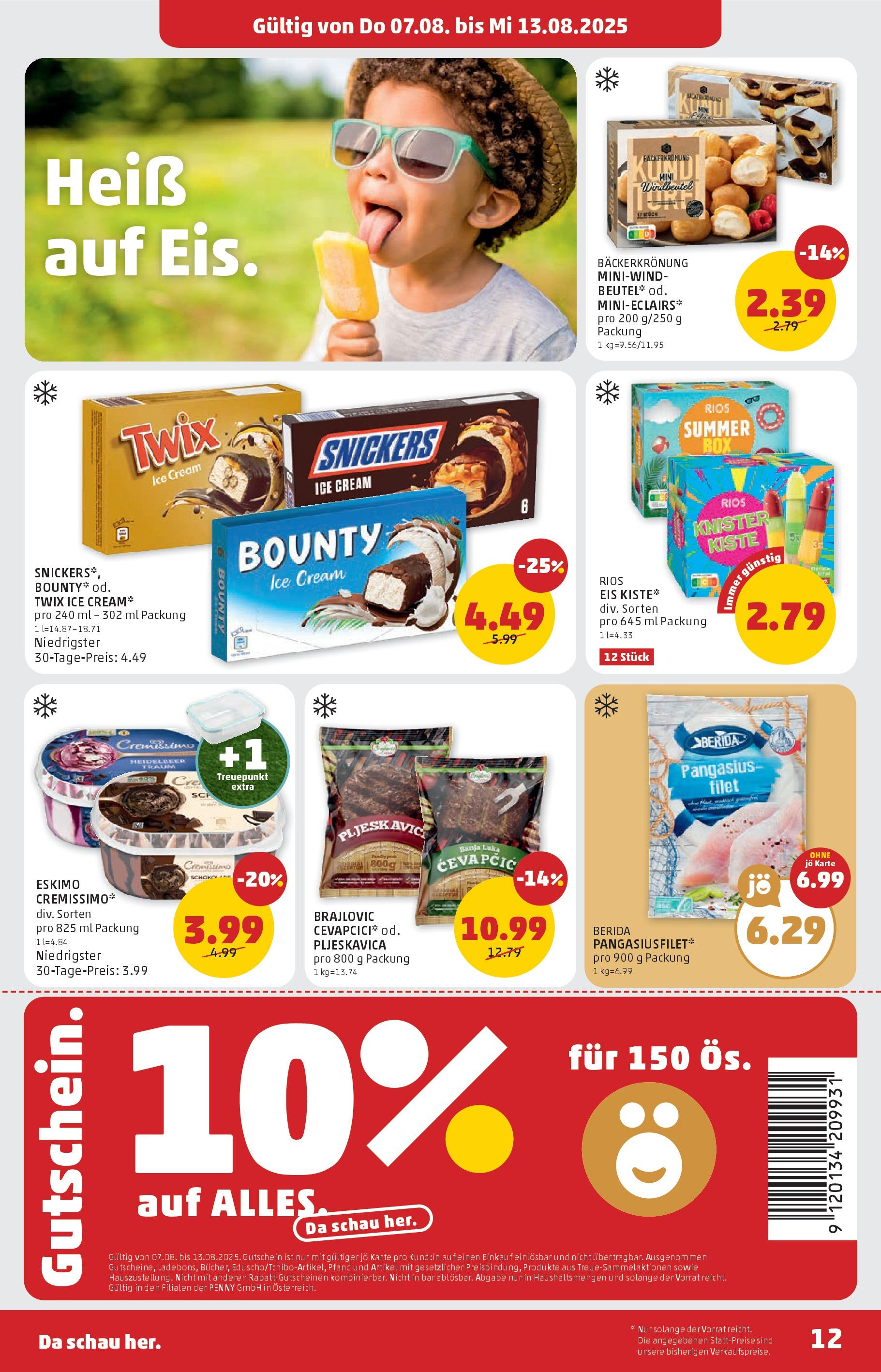 Penny Markt Flugblatt ab (07.08.2025) || Angebote, Prospekt | Seite: 12 | Produkte: Eis Penny Markt Flugblatt ab (07.08.2025) - Angebote, Prospekt | Seite: 12 | Produkte: Eis