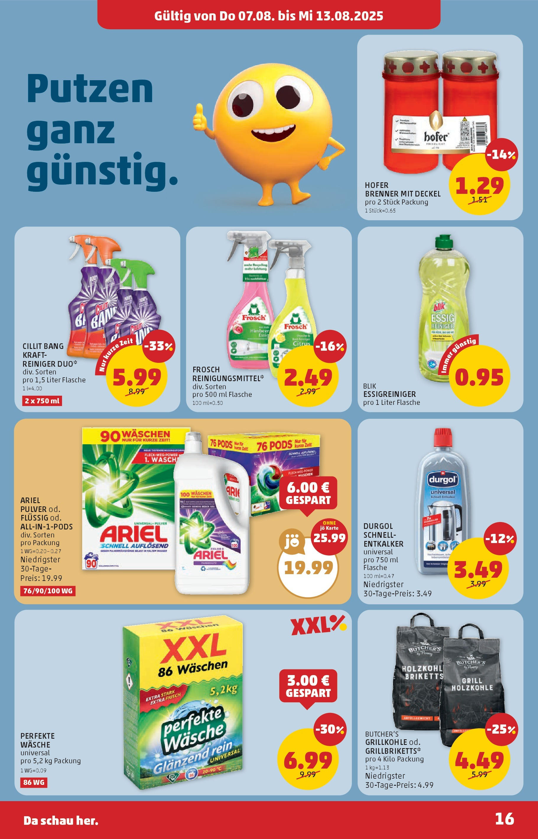 Penny Markt Flugblatt ab (07.08.2025) || Angebote, Prospekt | Seite: 16 | Produkte: Wasser, Grill Penny Markt Flugblatt ab (07.08.2025) - Angebote, Prospekt | Seite: 16 | Produkte: Wasser, Grill