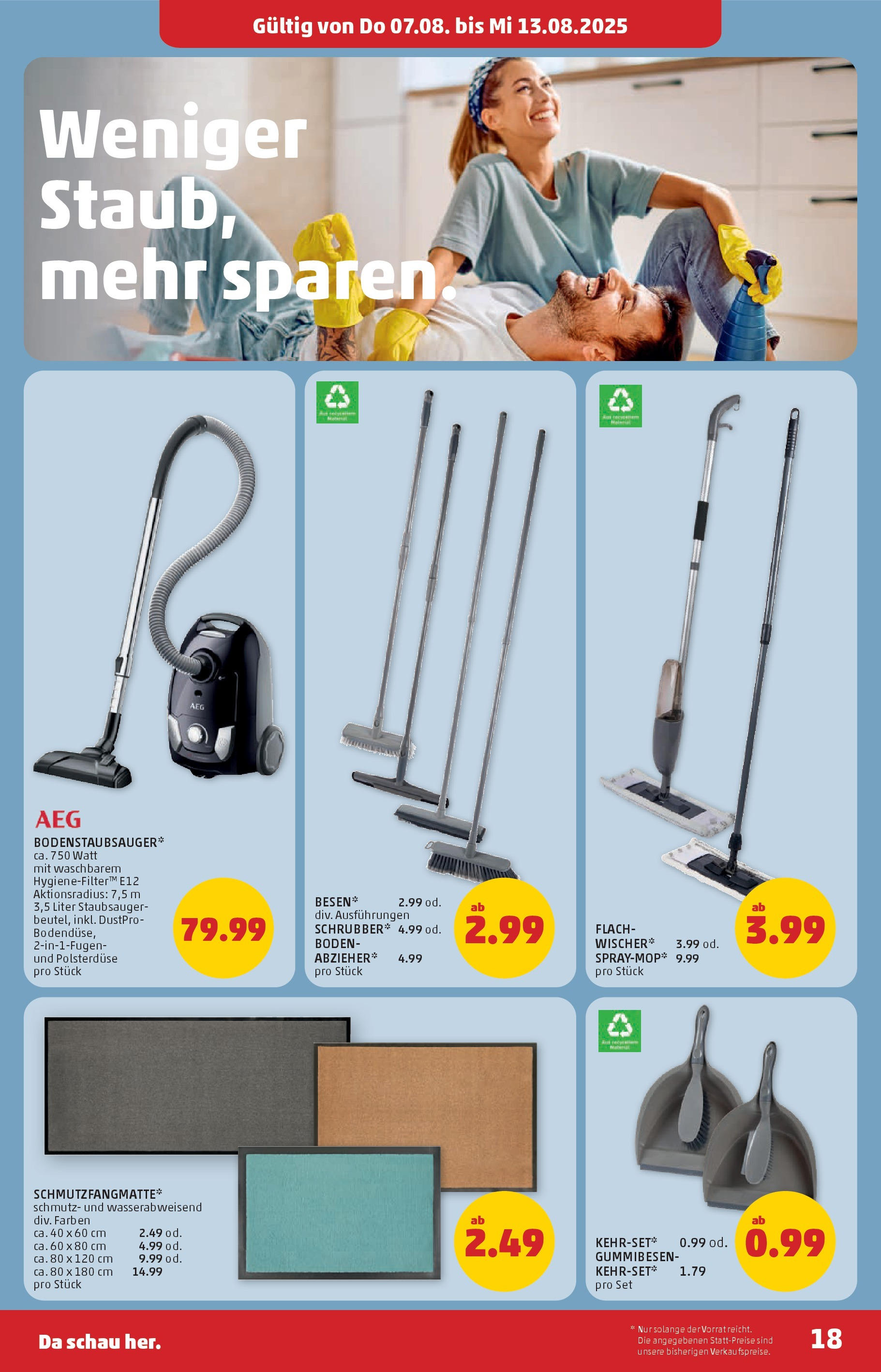 Penny Markt Flugblatt ab (07.08.2025) || Angebote, Prospekt | Seite: 18 | Produkte: Staubsauger Penny Markt Flugblatt ab (07.08.2025) - Angebote, Prospekt | Seite: 18 | Produkte: Staubsauger