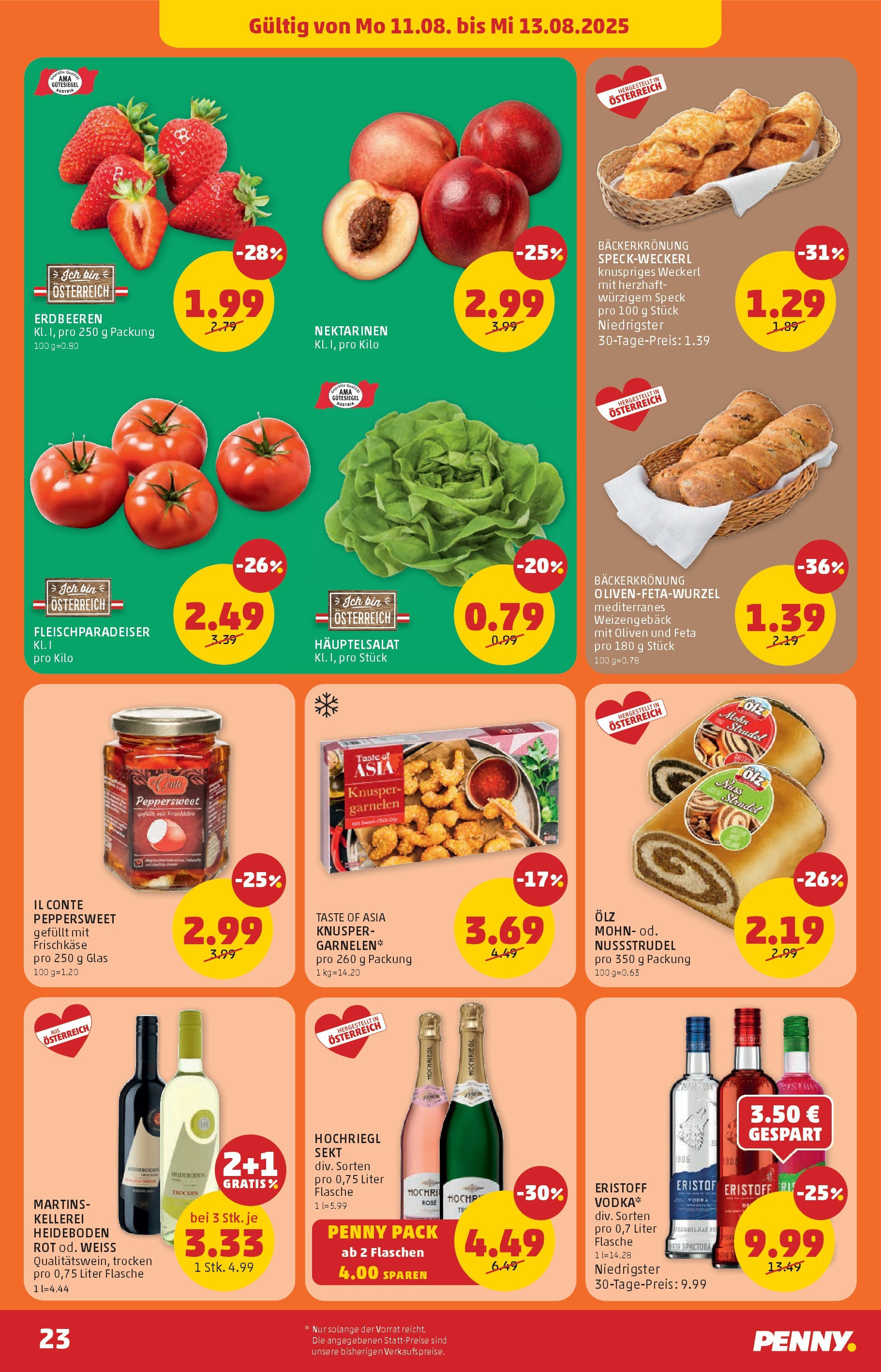 Penny Markt Flugblatt ab (07.08.2025) || Angebote, Prospekt | Seite: 23 | Produkte: Erdbeeren, Szeder Penny Markt Flugblatt ab (07.08.2025) - Angebote, Prospekt | Seite: 23 | Produkte: Erdbeeren, Szeder