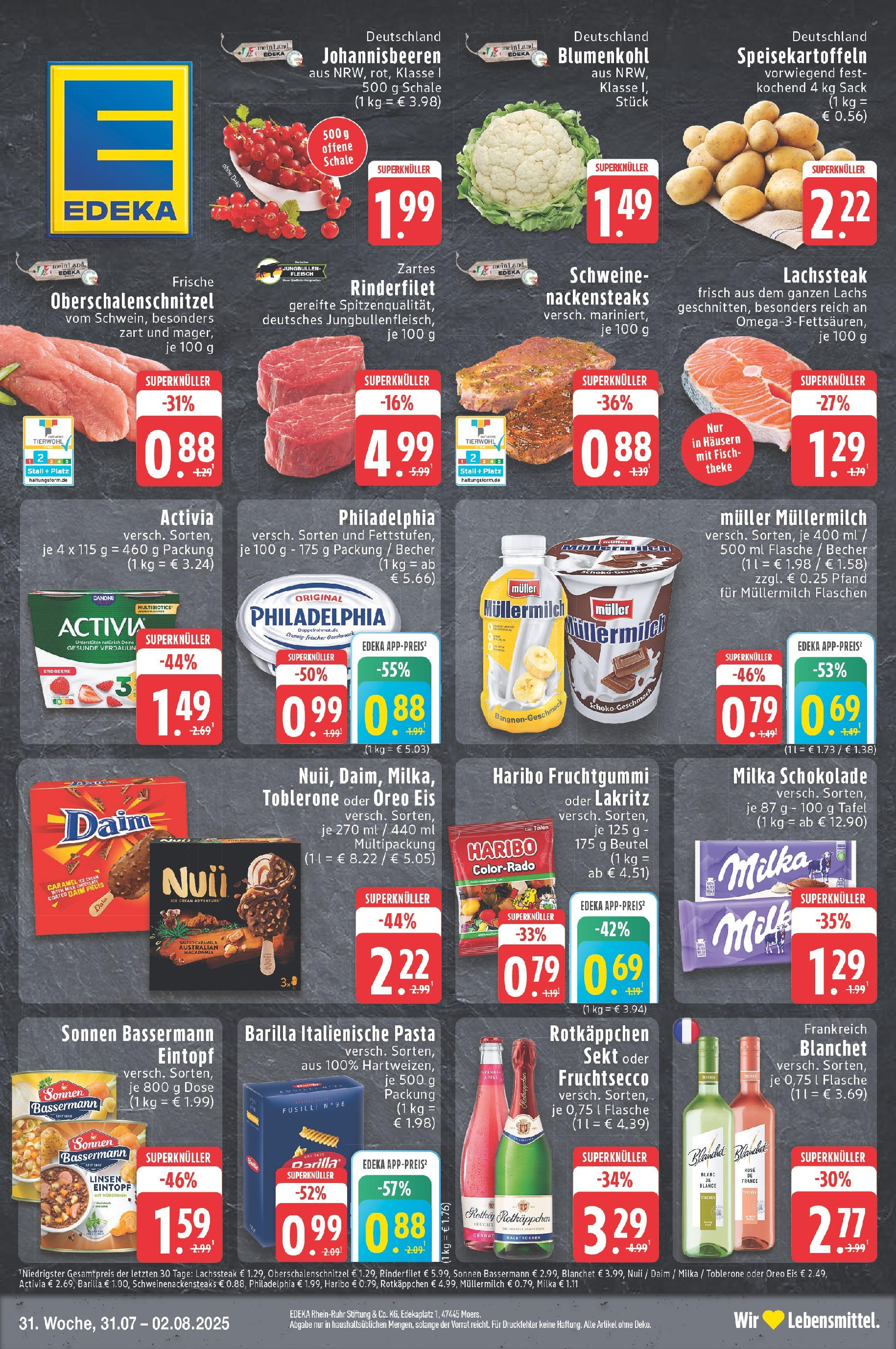 EDEKA Prospekt ab 31.07.2025 - Prospekt Neuss Online Vorschau von dem Prospekt des Geschäftes Edeka, gültig ab dem 31.07.2025