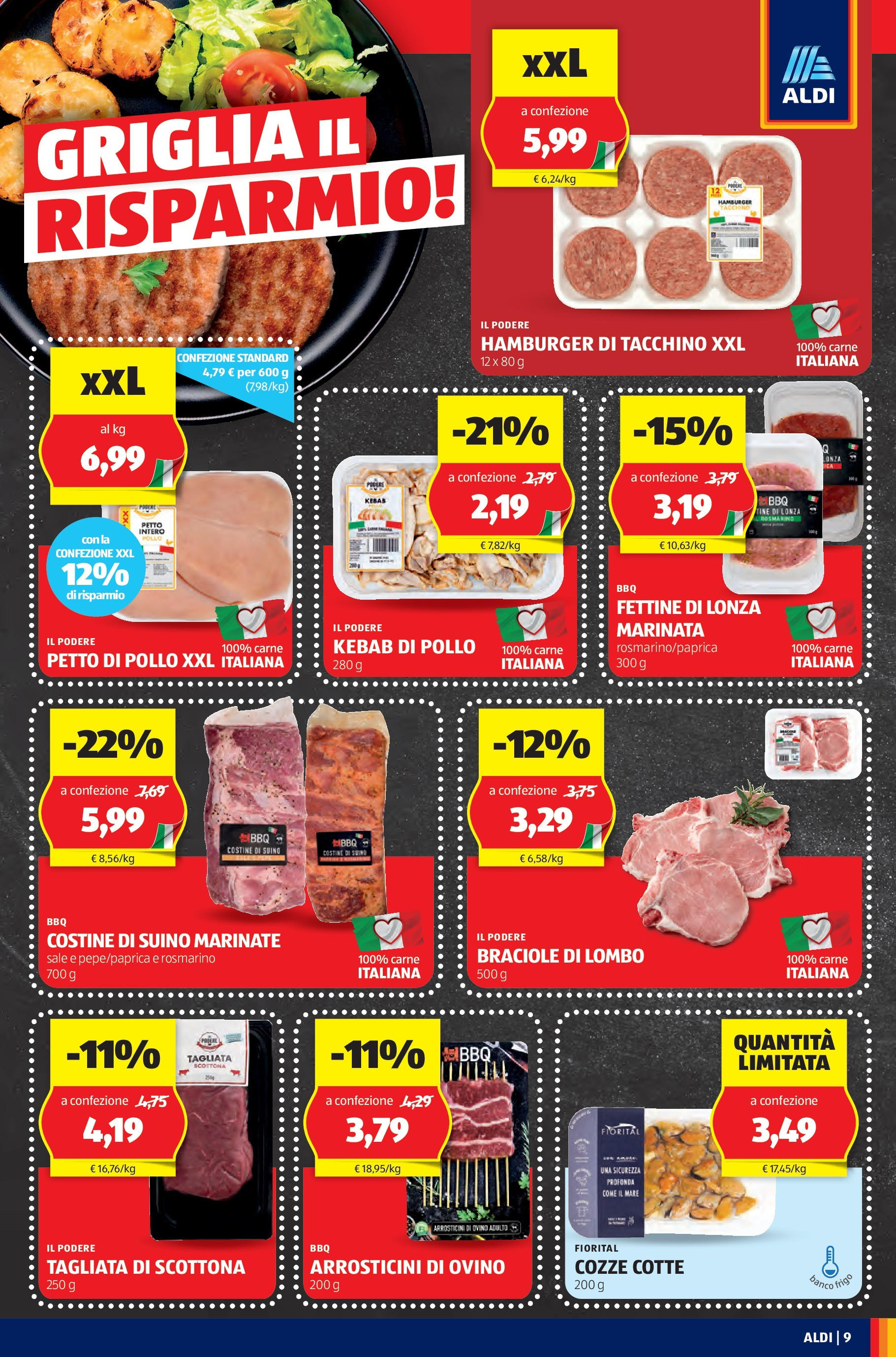 Nuovo Aldi - XXL dal 03/08/2025 > offerte anteprima 🛍️ | Pagina: 9 | Prodotti: Suino, Tacchino, Griglia, Hamburger