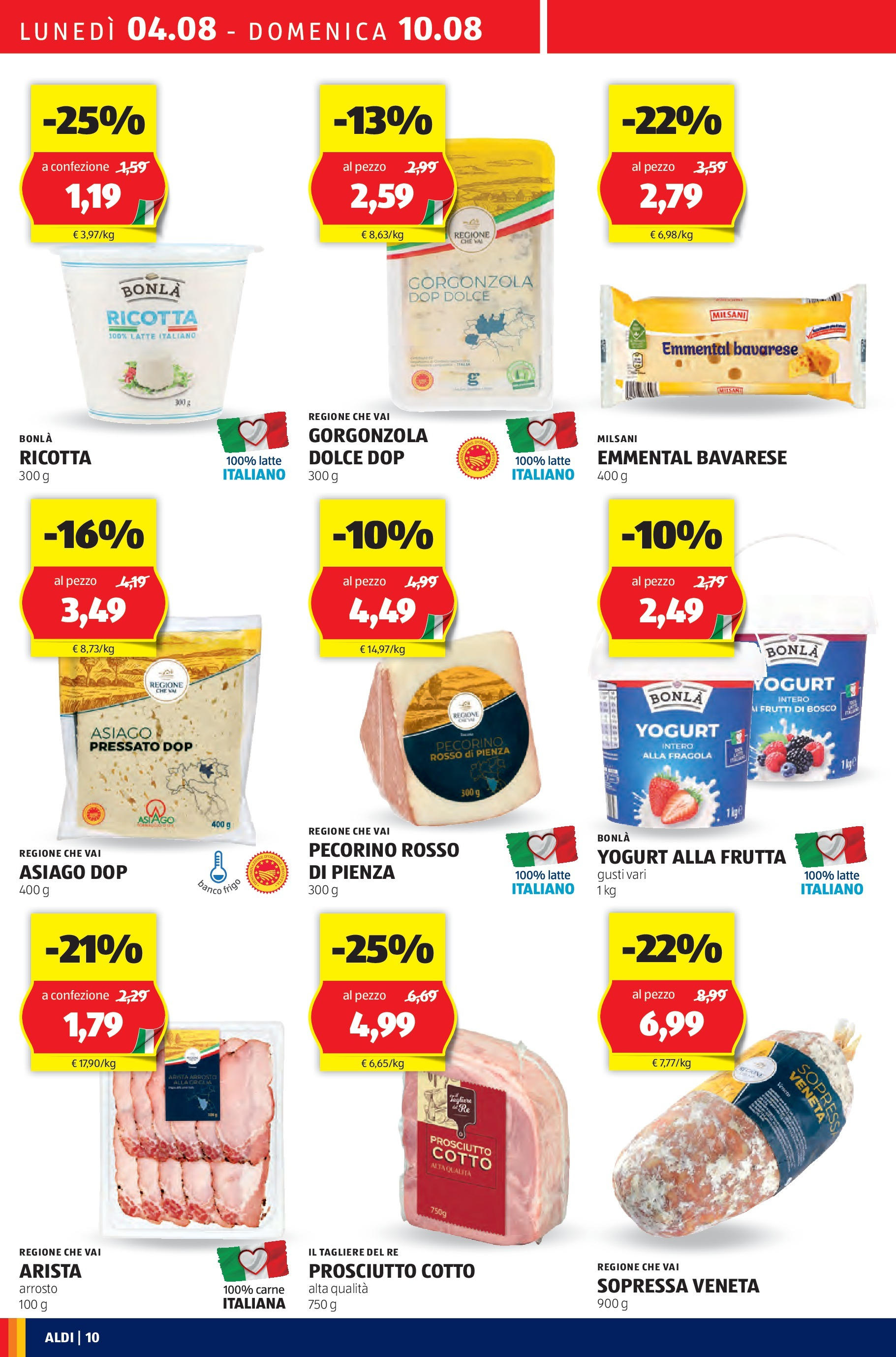 Nuovo Aldi - XXL dal 03/08/2025 > offerte anteprima 🛍️ | Pagina: 10 | Prodotti: Arrosto, Prosciutto Cotto, Gorgonzola, Emmental