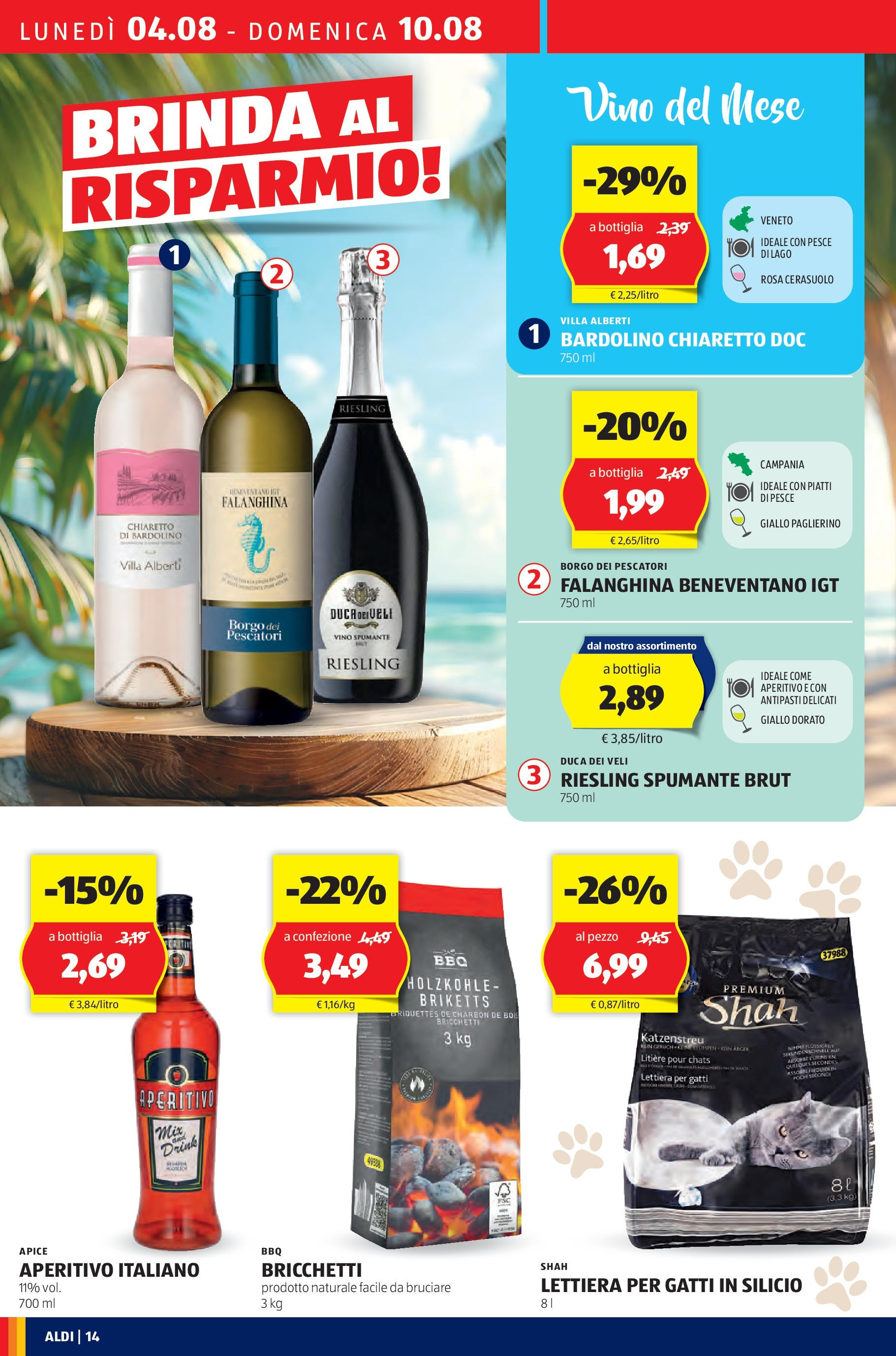Nuovo Aldi - XXL dal 03/08/2025 > offerte anteprima 🛍️ | Pagina: 14 | Prodotti: Pesce, Vino, Spumante, Aperitivo