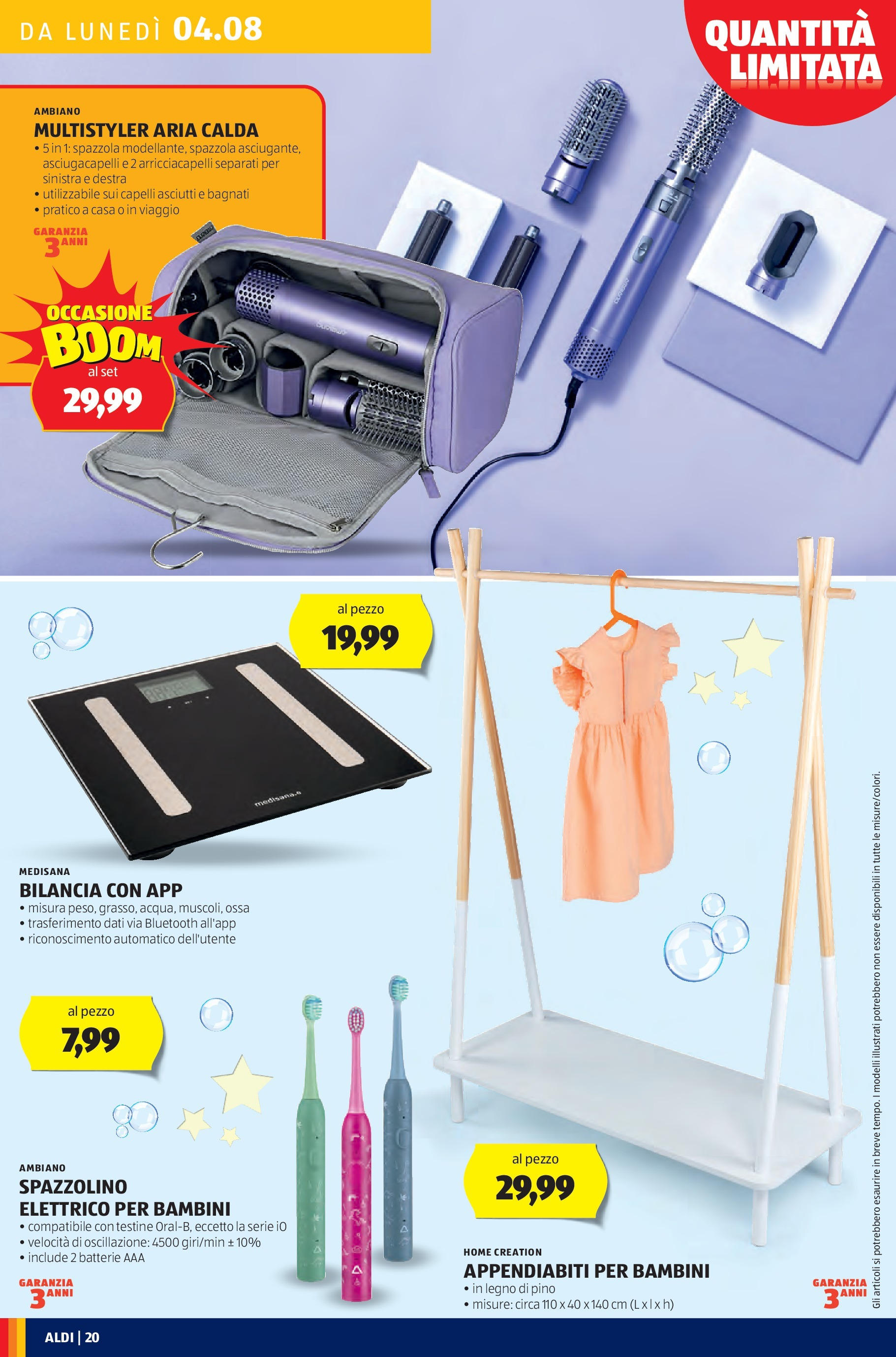 Nuovo Aldi - XXL dal 03/08/2025 > offerte anteprima 🛍️ | Pagina: 20 | Prodotti: Arricciacapelli, Asciugacapelli, Spazzolino elettrico, Batterie