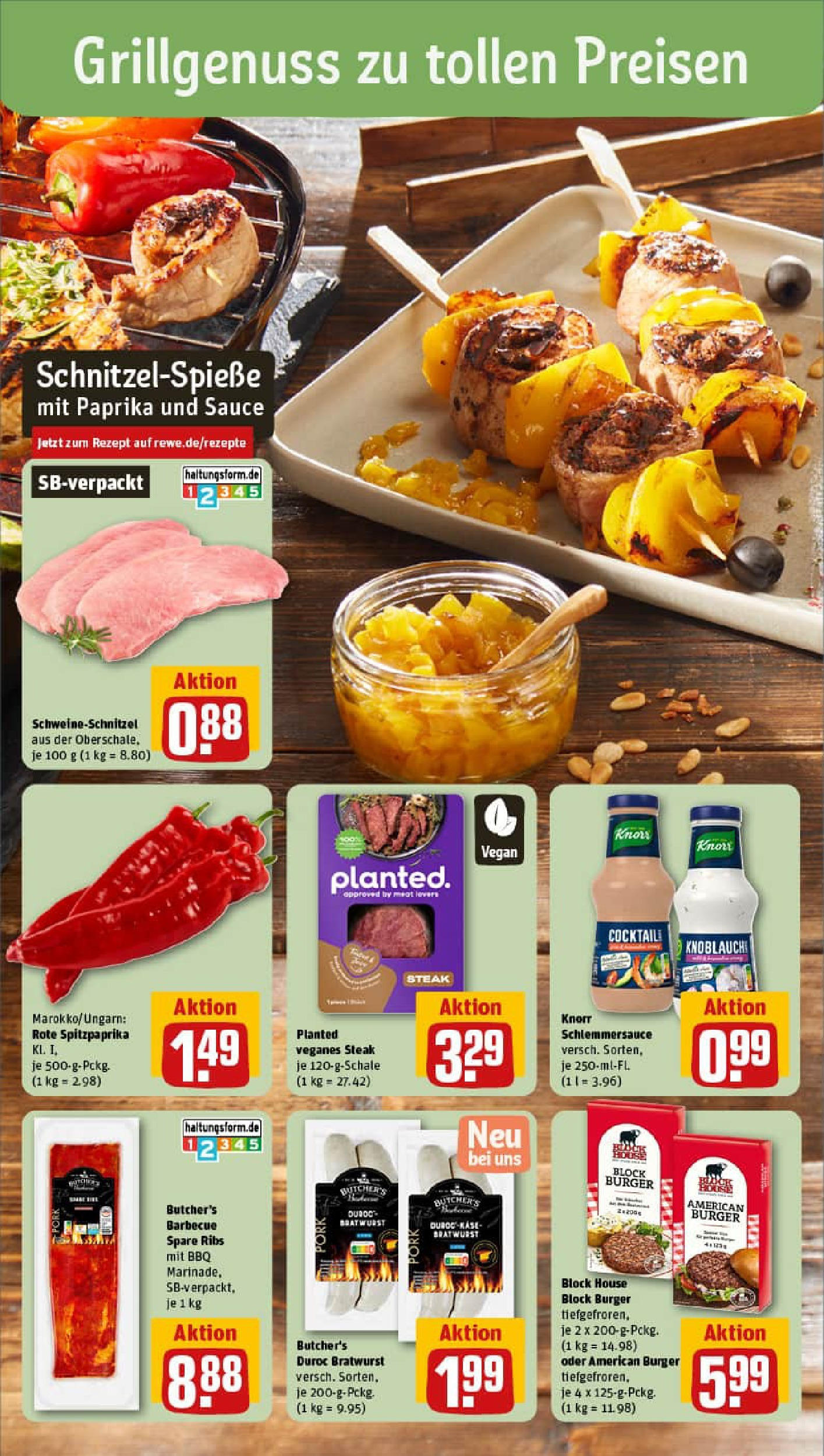 REWE Prospekt ab 03.08.2025 zum Blättern » Angebote | Seite: 4 | Produkte: Burger, Schnitzel, Paprika, Knoblauch REWE Prospekt ab 03.08.2025 zum Blättern » Angebote | Seite: 4 | Produkte: Burger, Schnitzel, Paprika, Knoblauch