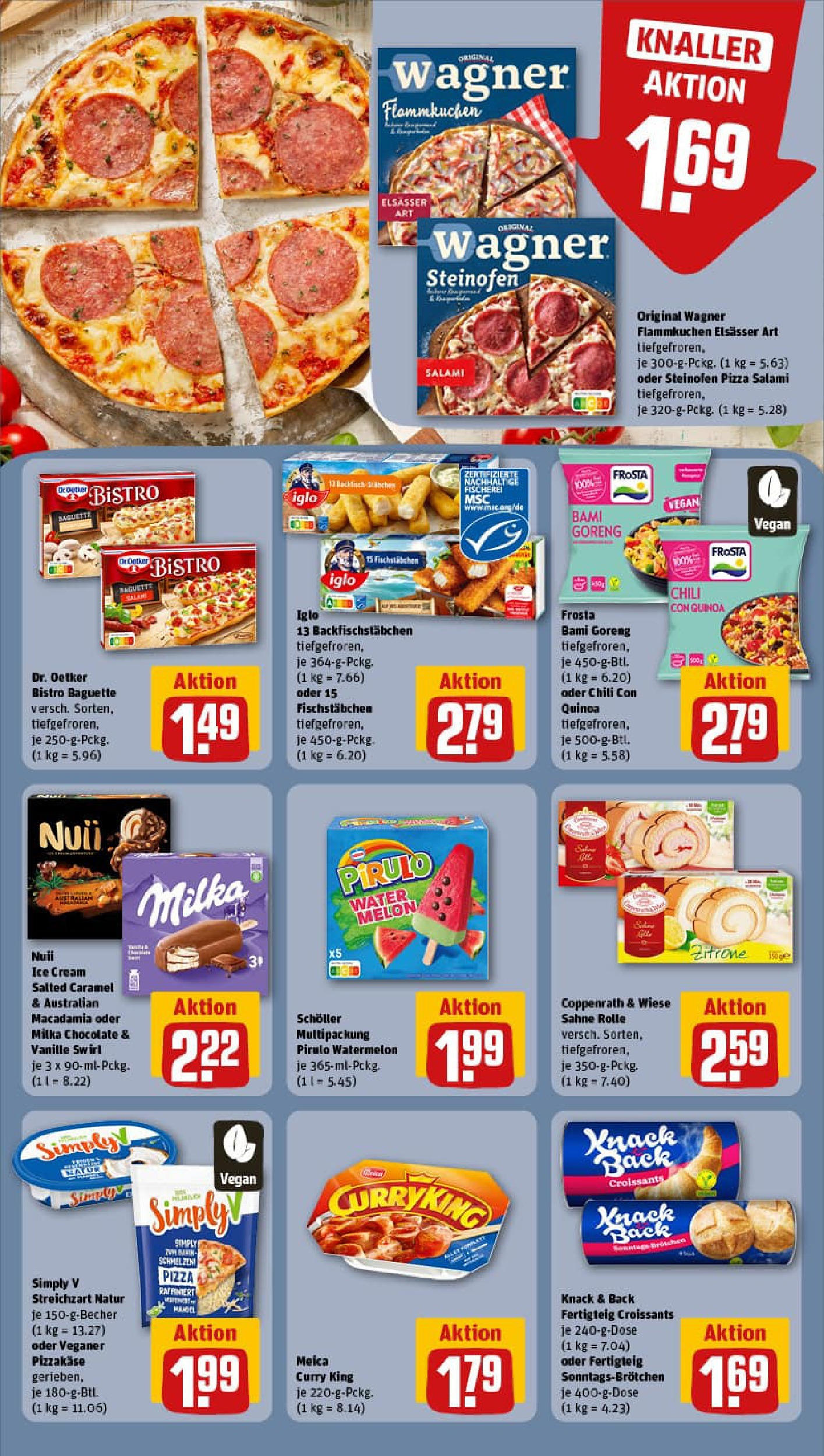 REWE Prospekt ab 03.08.2025 zum Blättern » Angebote | Seite: 12 | Produkte: Meica, Croissant, Zitrone, Pizza