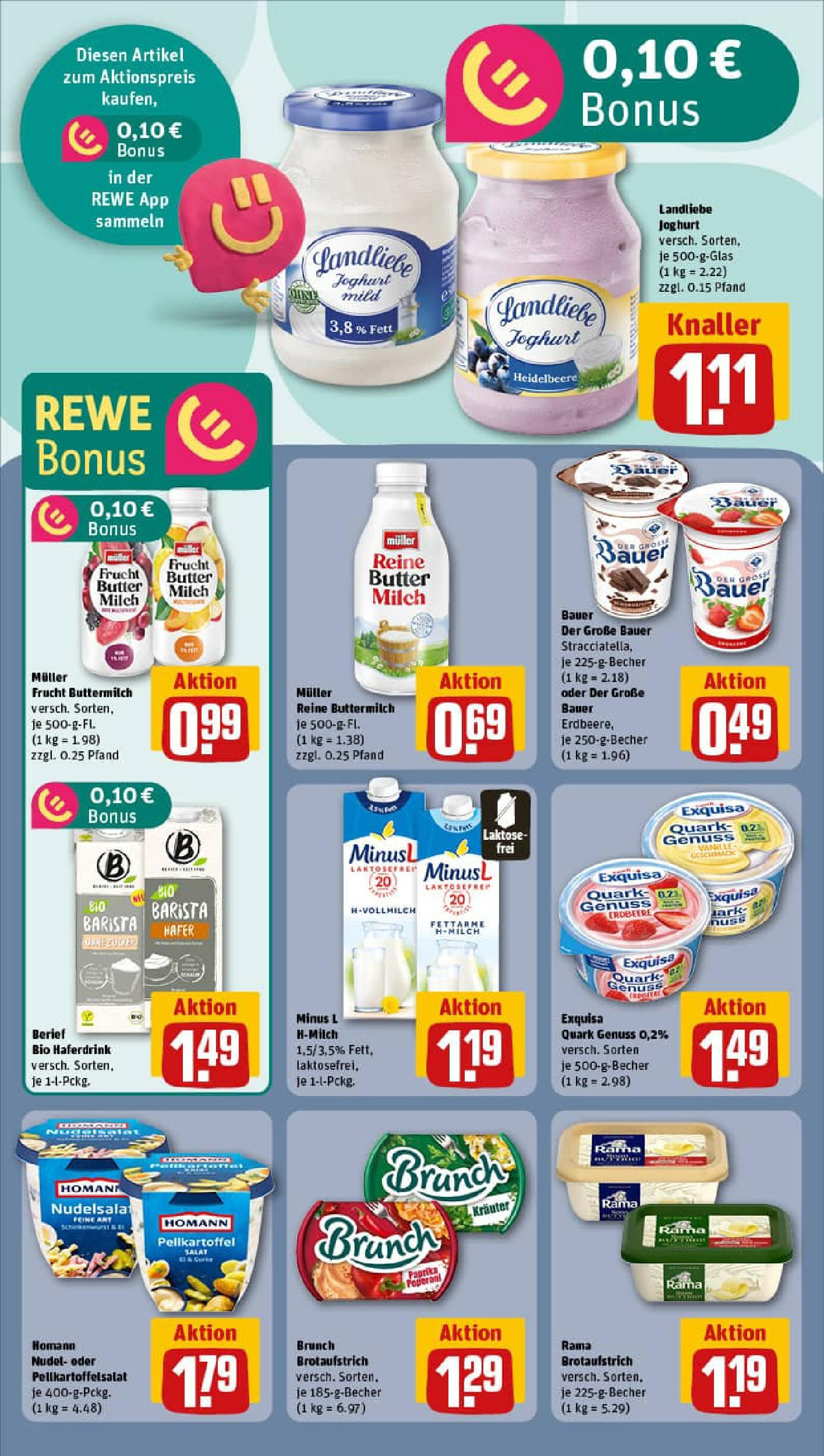 REWE Prospekt ab 03.08.2025 zum Blättern » Angebote | Seite: 11 | Produkte: Milch, Joghurt, Haferdrink, Landliebe joghurt