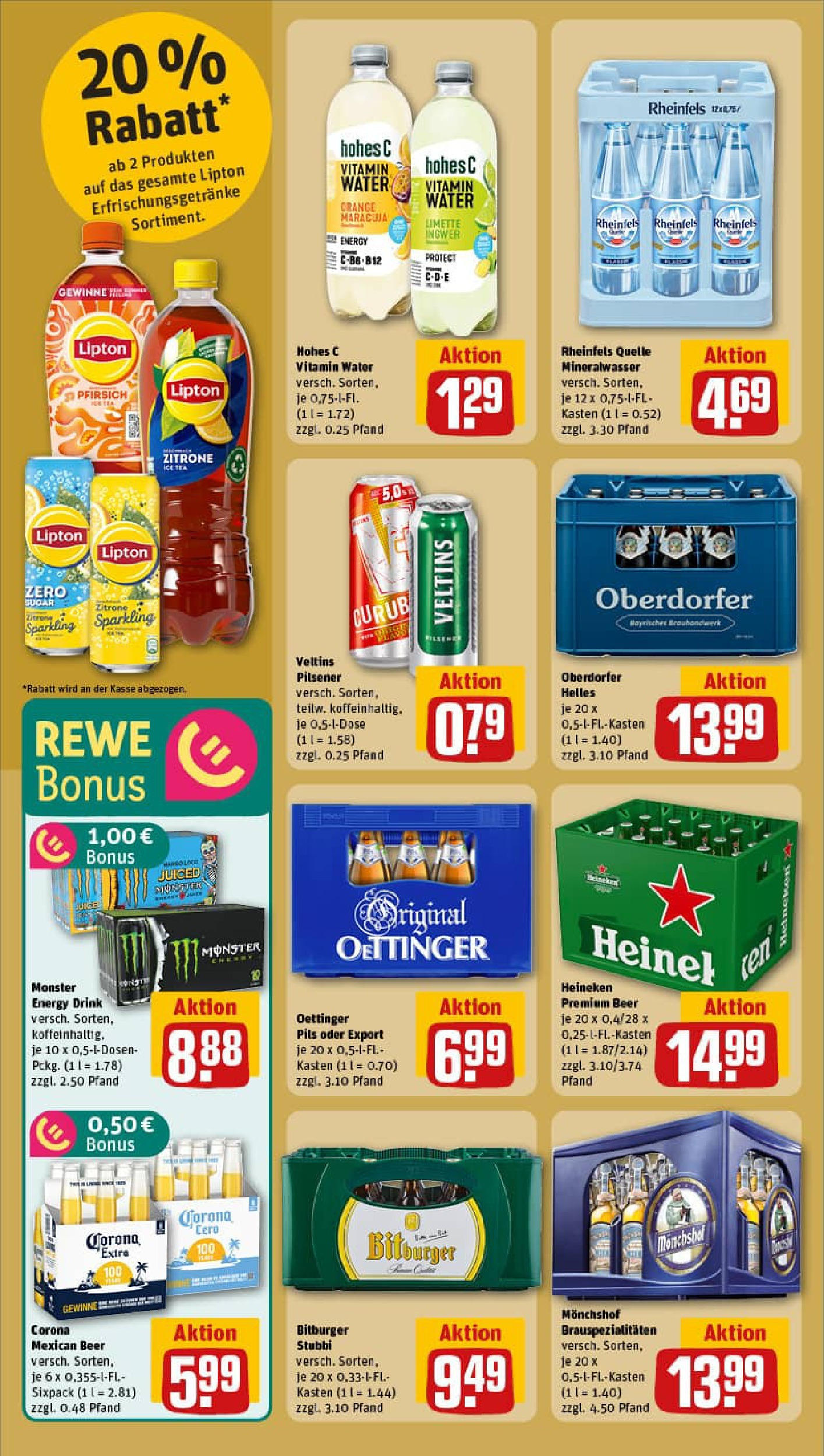 REWE Prospekt ab 03.08.2025 zum Blättern » Angebote | Seite: 16 | Produkte: Energy, Mineralwasser, Hohes c, Veltins