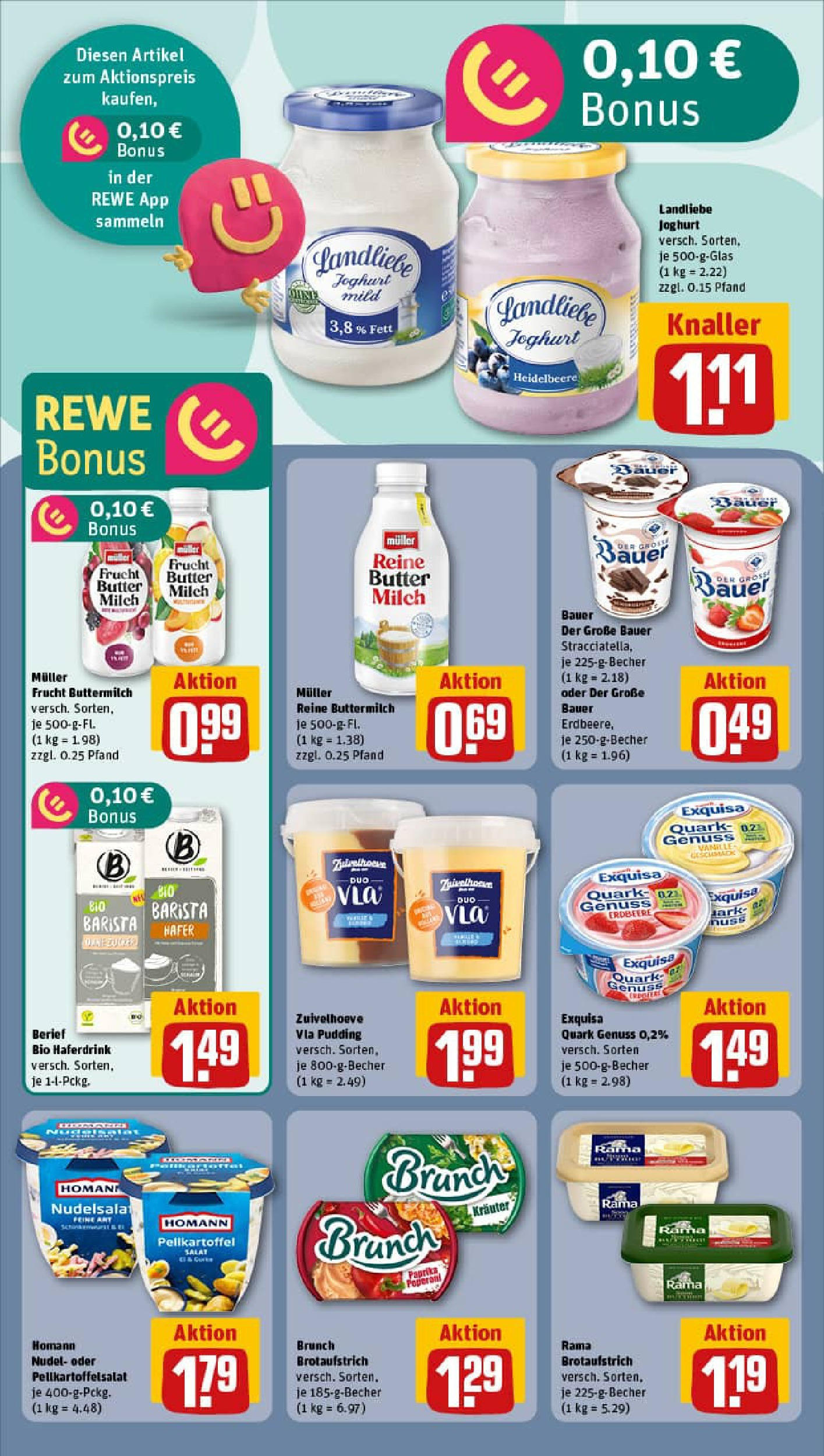 REWE Prospekt ab 03.08.2025 zum Blättern » Angebote | Seite: 13 | Produkte: Quark, Butter, Pudding, Exquisa