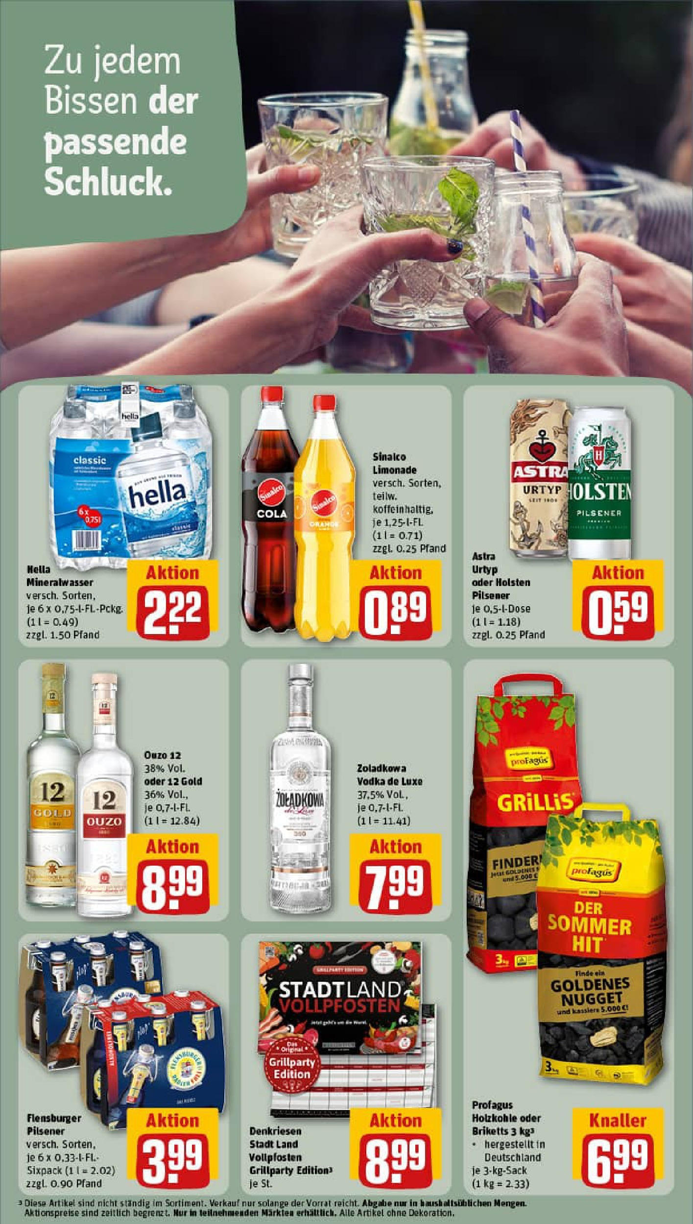 REWE Prospekt ab 03.08.2025 zum Blättern » Angebote | Seite: 17 | Produkte: Ouzo 12, Flensburger, Hella, Vodka