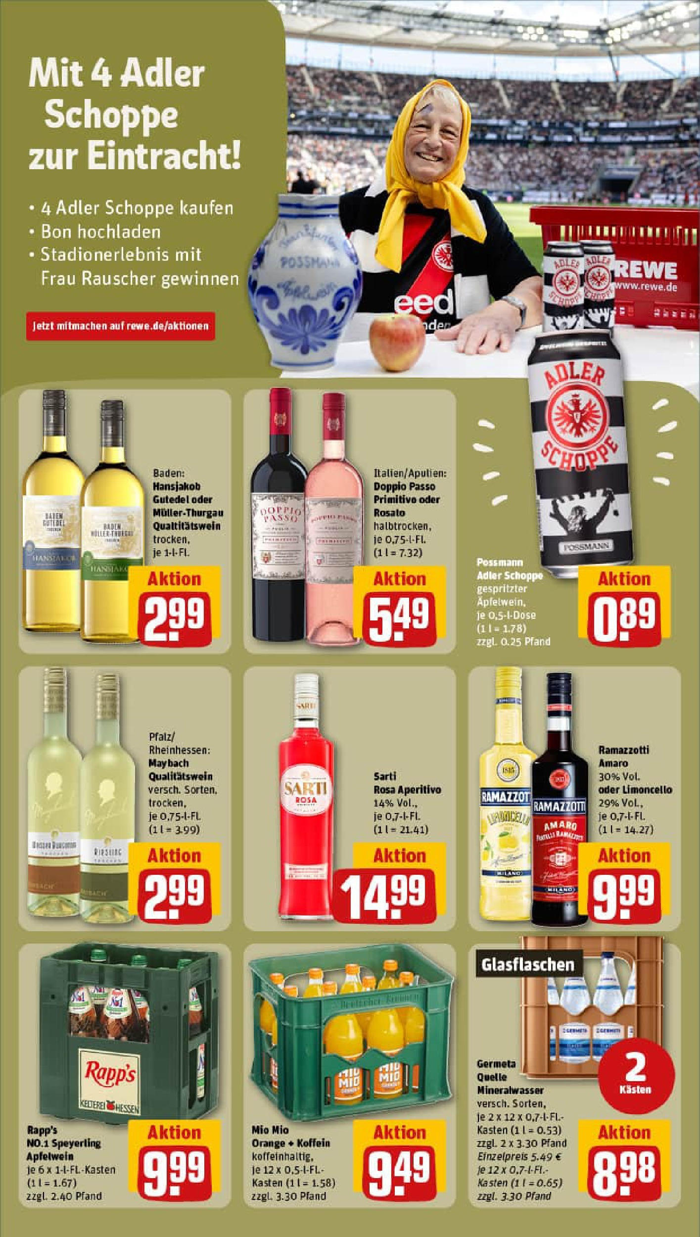 REWE Prospekt ab 03.08.2025 zum Blättern » Angebote | Seite: 17 | Produkte: Doppio passo primitivo, Doppio Passo, Limoncello, Ramazzotti REWE Prospekt ab 03.08.2025 zum Blättern » Angebote | Seite: 17 | Produkte: Doppio passo primitivo, Doppio Passo, Limoncello, Ramazzotti