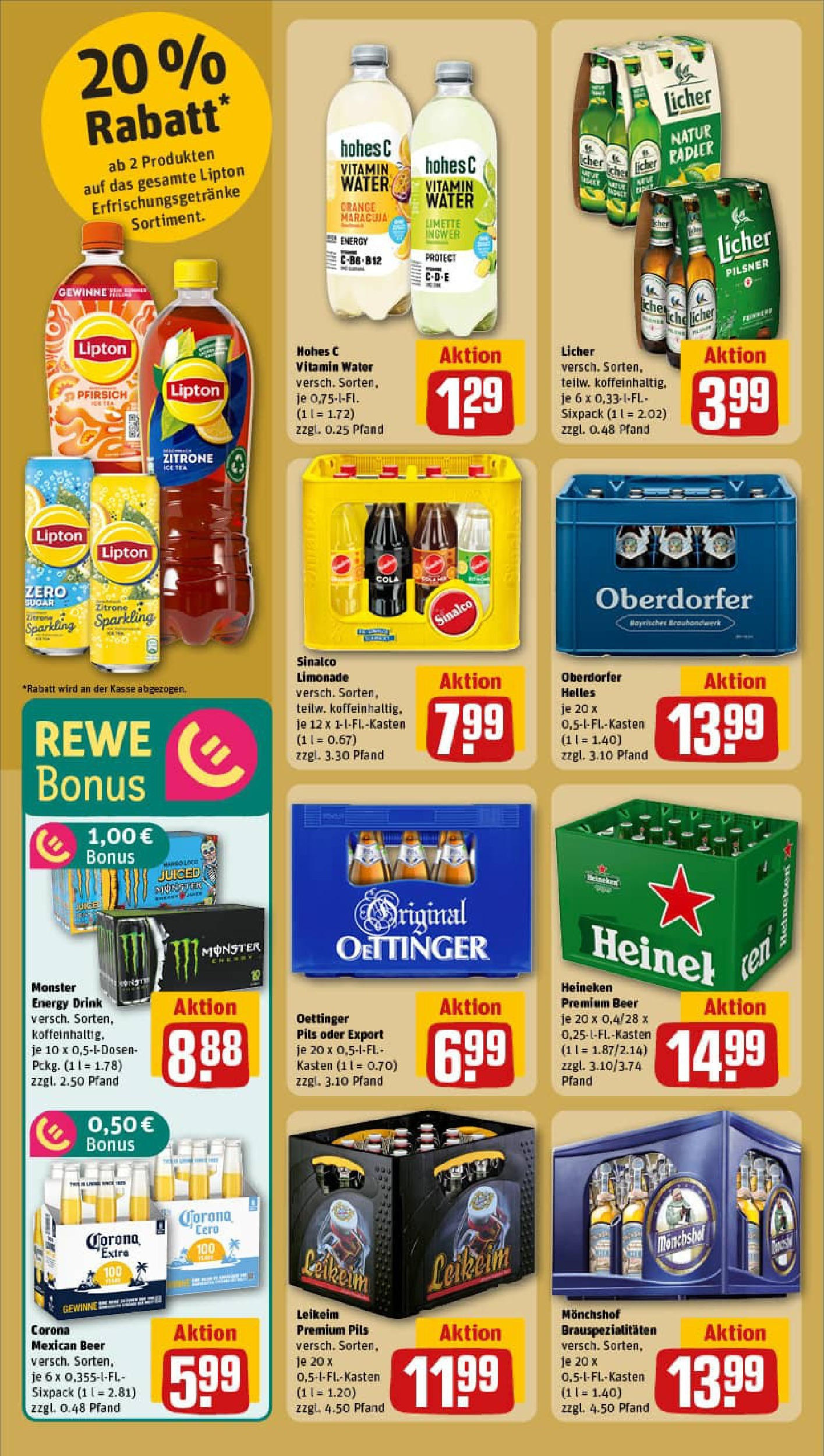 REWE Prospekt ab 03.08.2025 zum Blättern » Angebote | Seite: 18 | Produkte: Limonade, Oettinger, Heineken, Hohes c REWE Prospekt ab 03.08.2025 zum Blättern » Angebote | Seite: 18 | Produkte: Limonade, Oettinger, Heineken, Hohes c