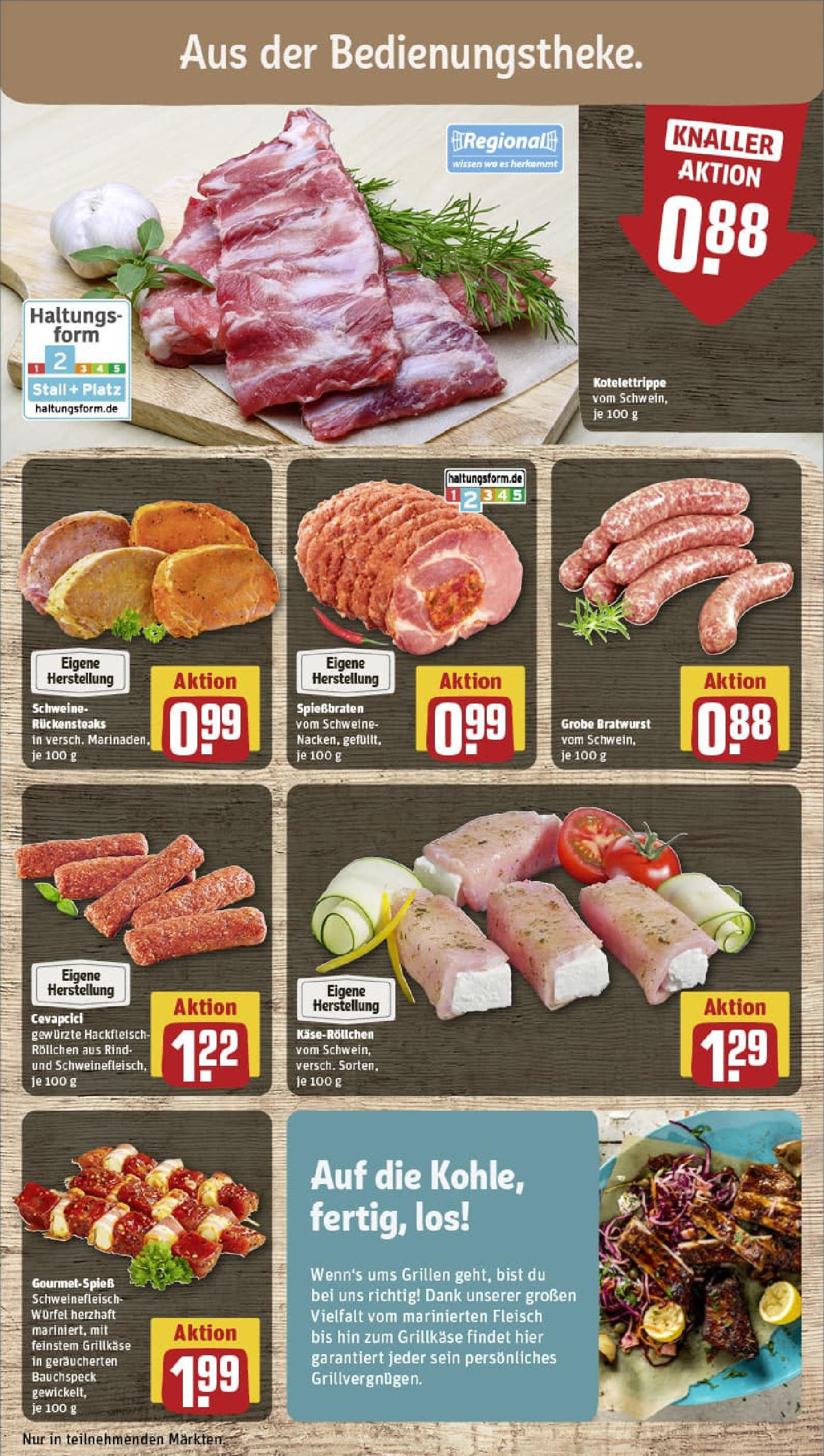 REWE Prospekt ab 03.08.2025 zum Blättern » Angebote | Seite: 10 | Produkte: Bratwurst, Cevapcici, Fleisch, Hackfleisch