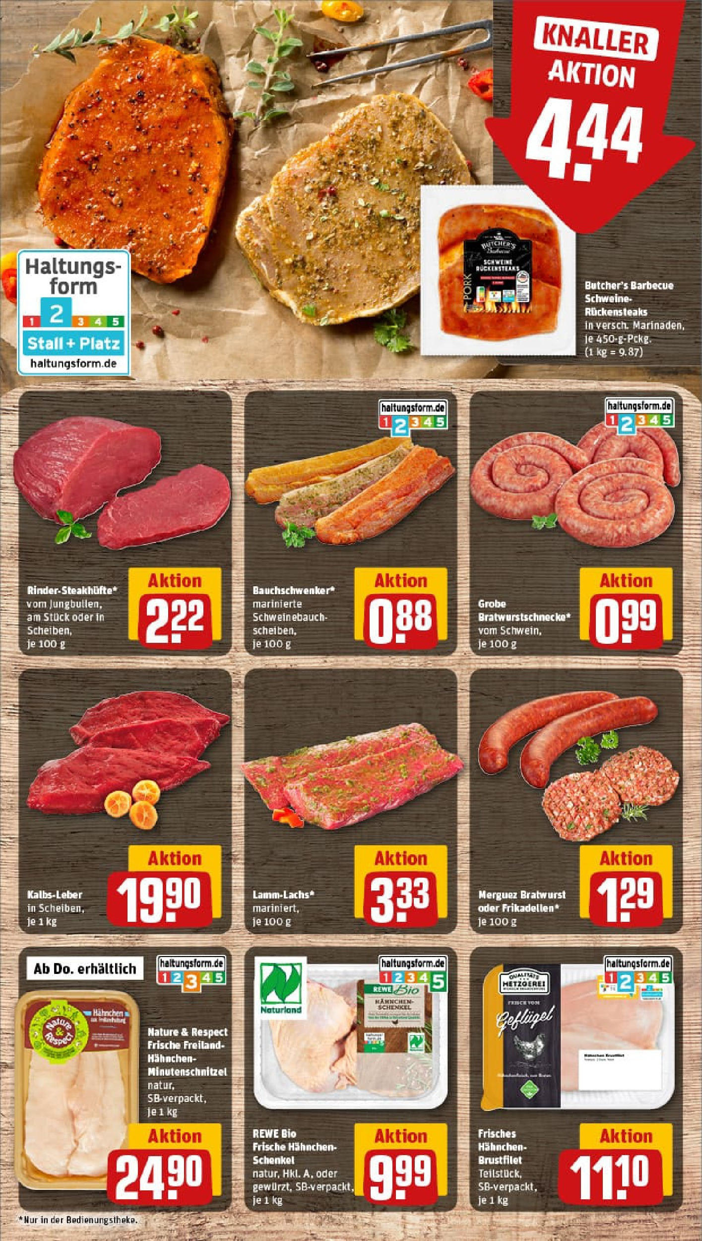 REWE Prospekt ab 03.08.2025 zum Blättern » Angebote | Seite: 8 | Produkte: Hahnchen, Bratwurst, Kalbsleber, Steak REWE Prospekt ab 03.08.2025 zum Blättern » Angebote | Seite: 8 | Produkte: Hahnchen, Bratwurst, Kalbsleber, Steak