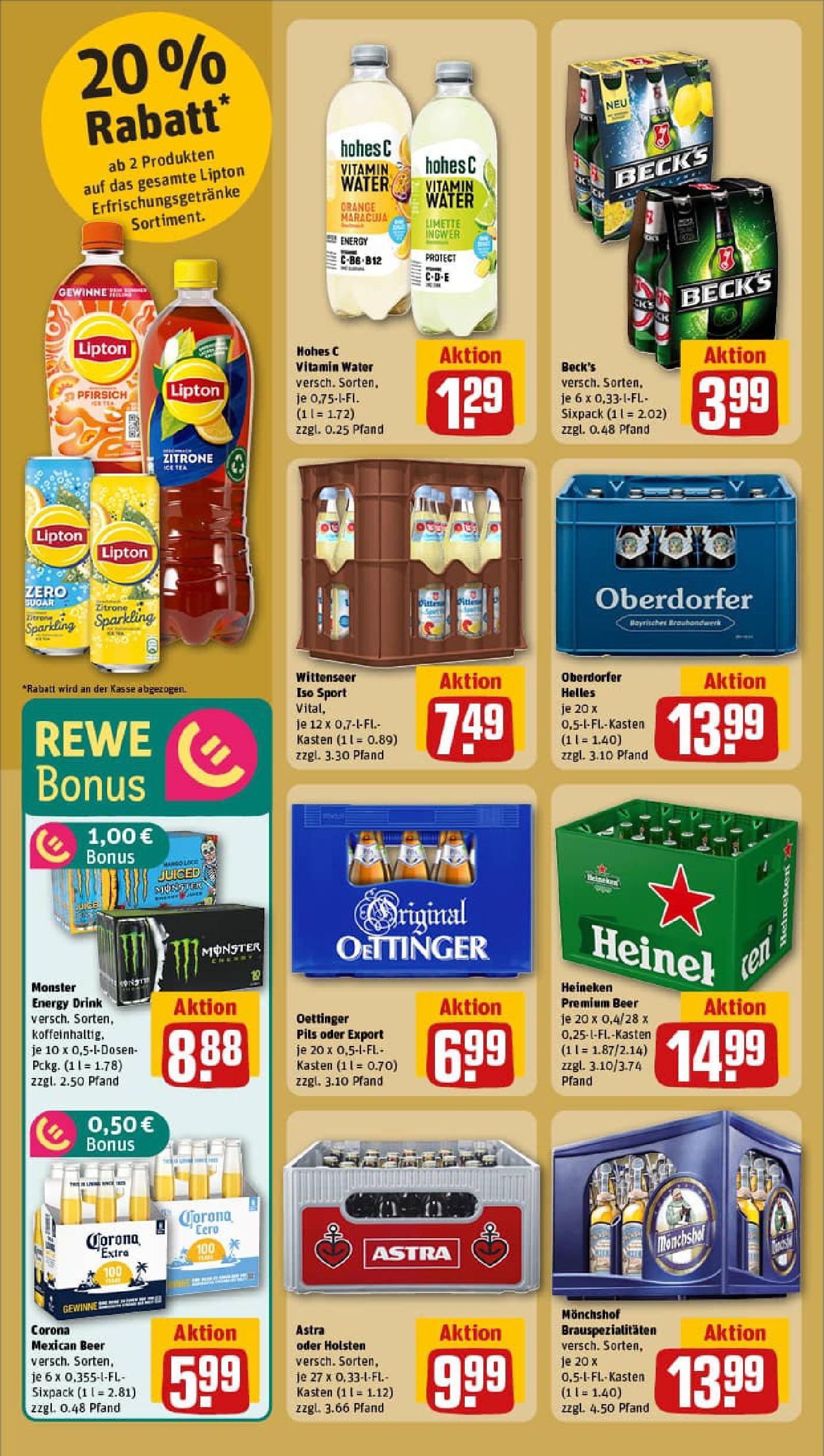 REWE Prospekt ab 03.08.2025 zum Blättern » Angebote | Seite: 20 | Produkte: Monster, Zitrone, Limette, Hohes c