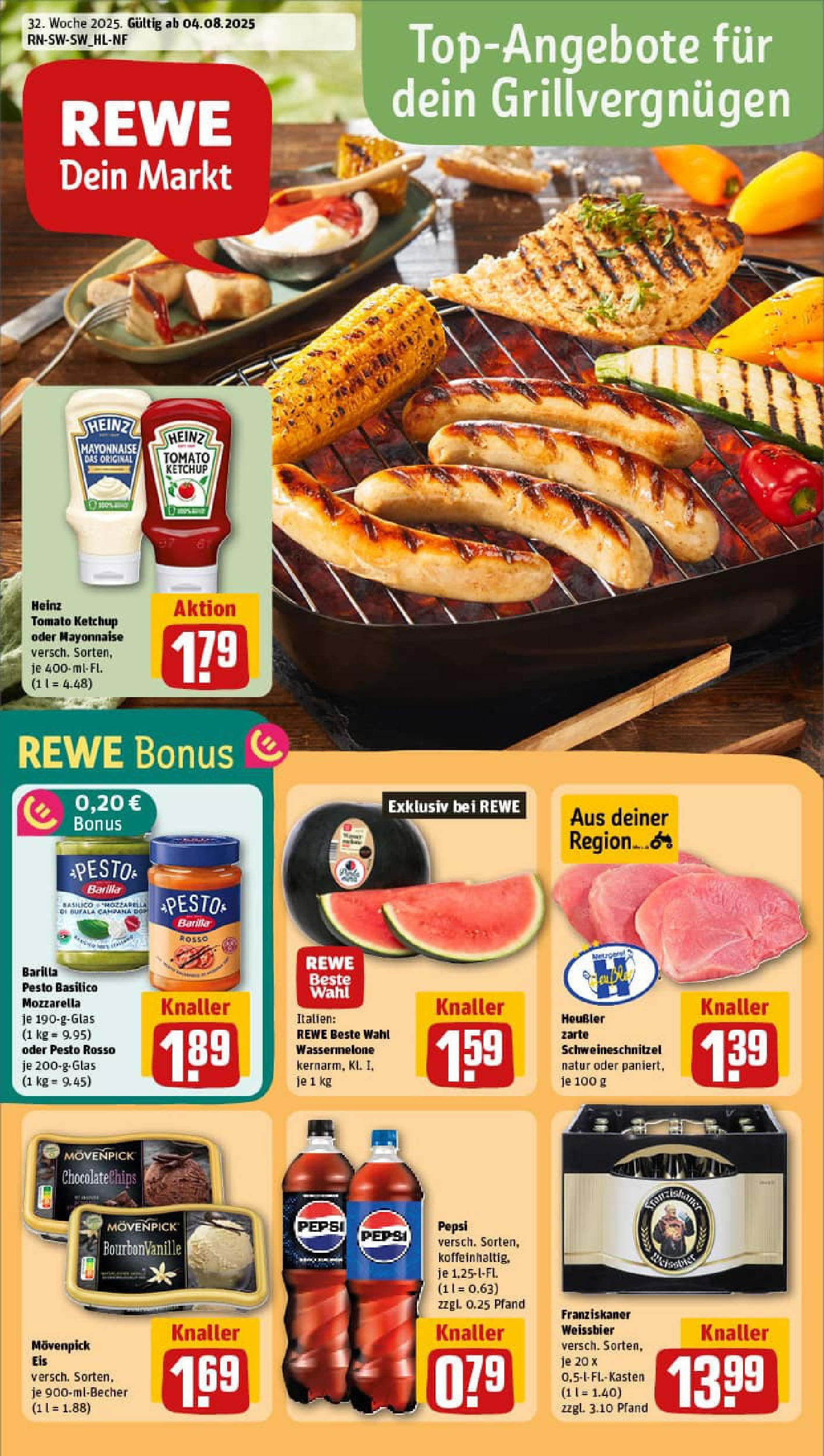 REWE Prospekt ab 03.08.2025 zum Blättern » Angebote | Seite: 1 | Produkte: Barilla, Barilla pesto, Movenpick eis, Pepsi REWE Prospekt ab 03.08.2025 zum Blättern » Angebote | Seite: 1 | Produkte: Barilla, Barilla pesto, Movenpick eis, Pepsi