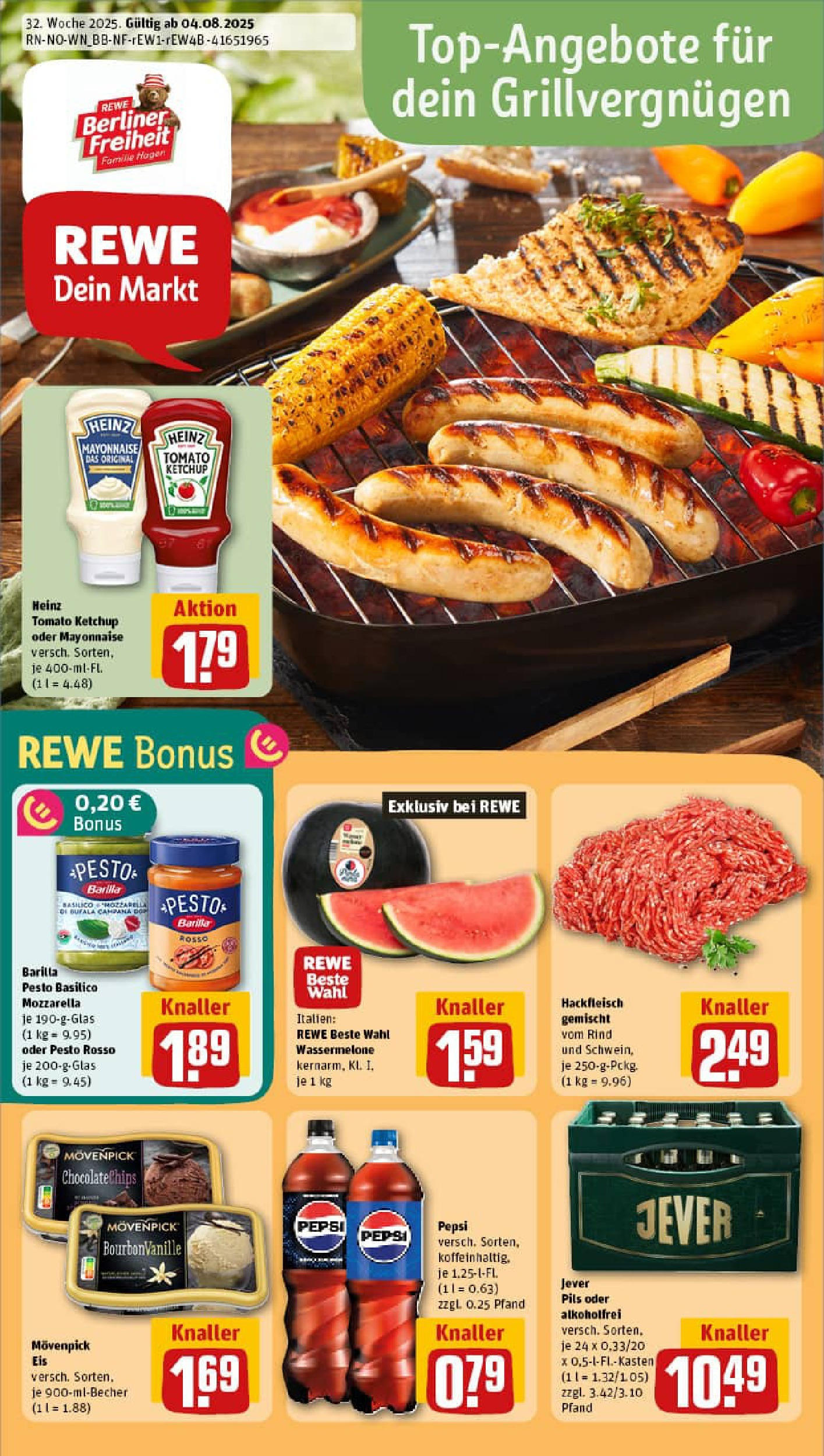 REWE Prospekt ab 03.08.2025 nächste Woche - Prospekt Bremen / Vahr Vorschau von dem Prospekt des Geschäftes Rewe, gültig ab dem 03.08.2025