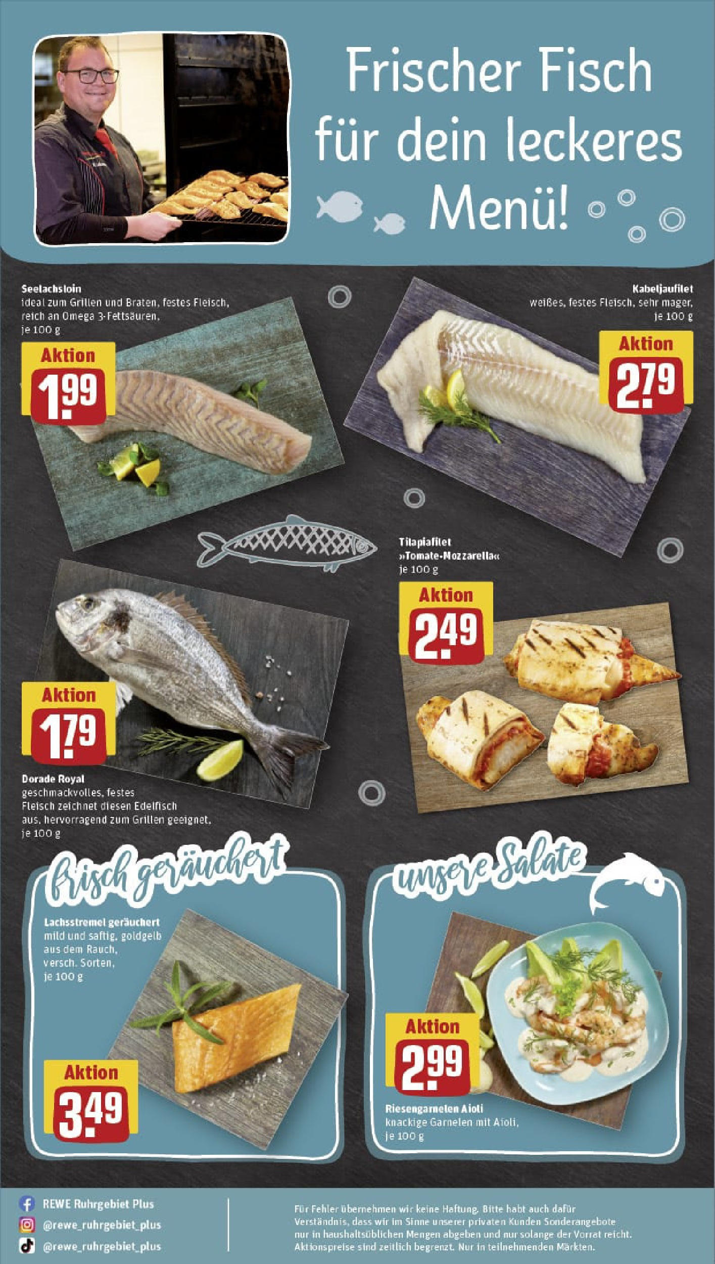 REWE Prospekt ab 03.08.2025 zum Blättern » Angebote | Seite: 31 | Produkte: Dorade, Garnelen, Fisch, Fleisch REWE Prospekt ab 03.08.2025 zum Blättern » Angebote | Seite: 31 | Produkte: Dorade, Garnelen, Fisch, Fleisch