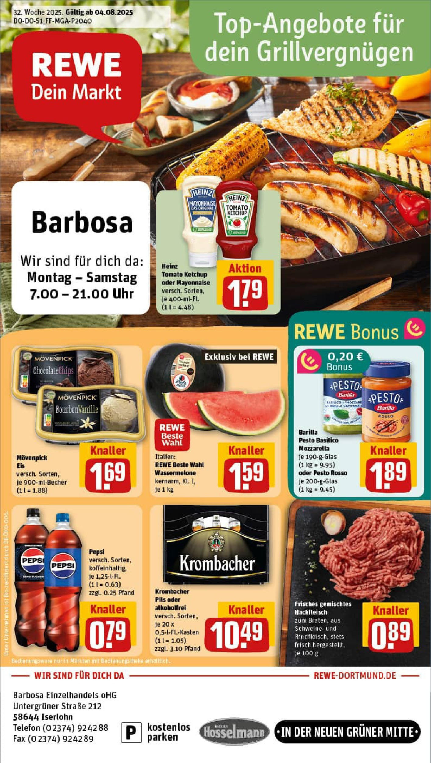 REWE Prospekt ab 03.08.2025 zum Blättern » Angebote | Seite: 1 | Produkte: Mozzarella, Barilla pesto, Telefon, Uhr REWE Prospekt ab 03.08.2025 zum Blättern » Angebote | Seite: 1 | Produkte: Mozzarella, Barilla pesto, Telefon, Uhr