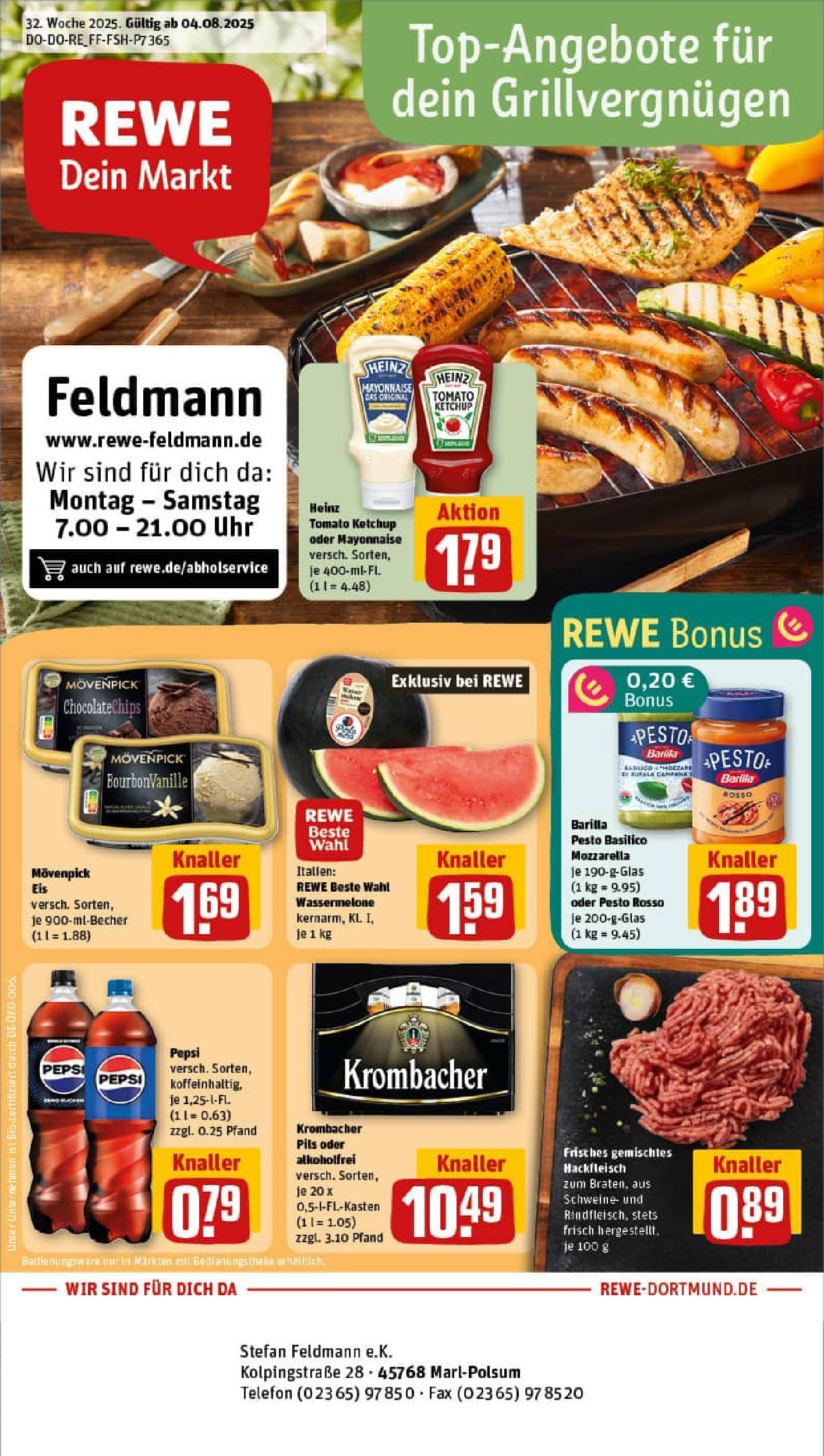 REWE Prospekt ab 03.08.2025 zum Blättern » Angebote | Seite: 1 | Produkte: Barilla, Pils, Movenpick eis, Krombacher REWE Prospekt ab 03.08.2025 zum Blättern » Angebote | Seite: 1 | Produkte: Barilla, Pils, Movenpick eis, Krombacher