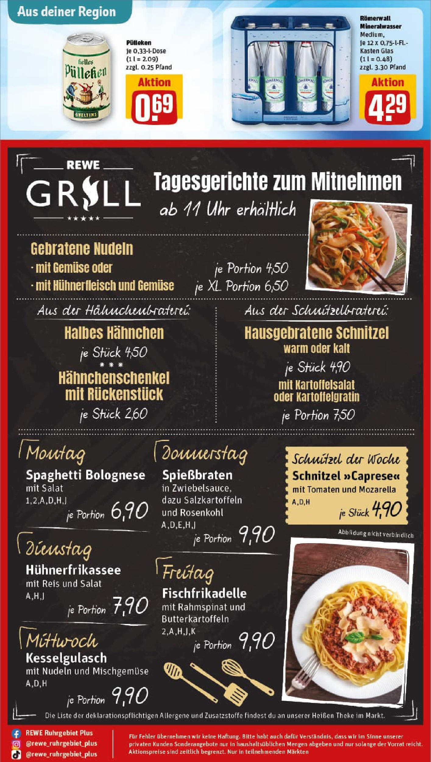 REWE Prospekt ab 03.08.2025 zum Blättern » Angebote | Seite: 32 | Produkte: Hahnchenschenkel, Theke, Reis, Nudeln