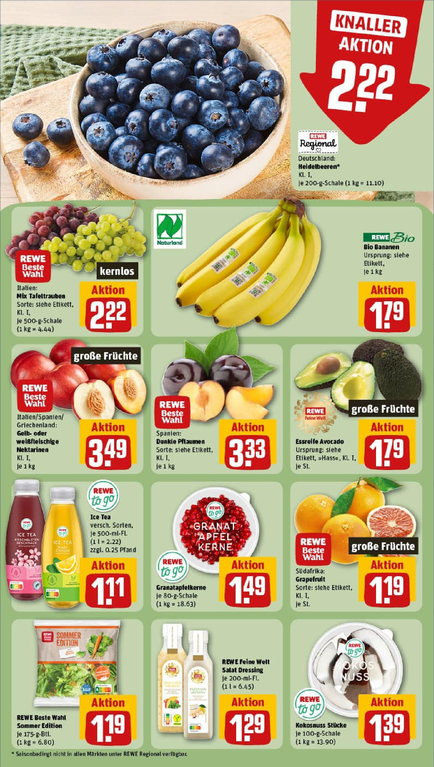 REWE Prospekt ab 03.08.2025 zum Blättern » Angebote | Seite: 6 | Produkte: Nektarinen, Dressing, Äpfel, Salat