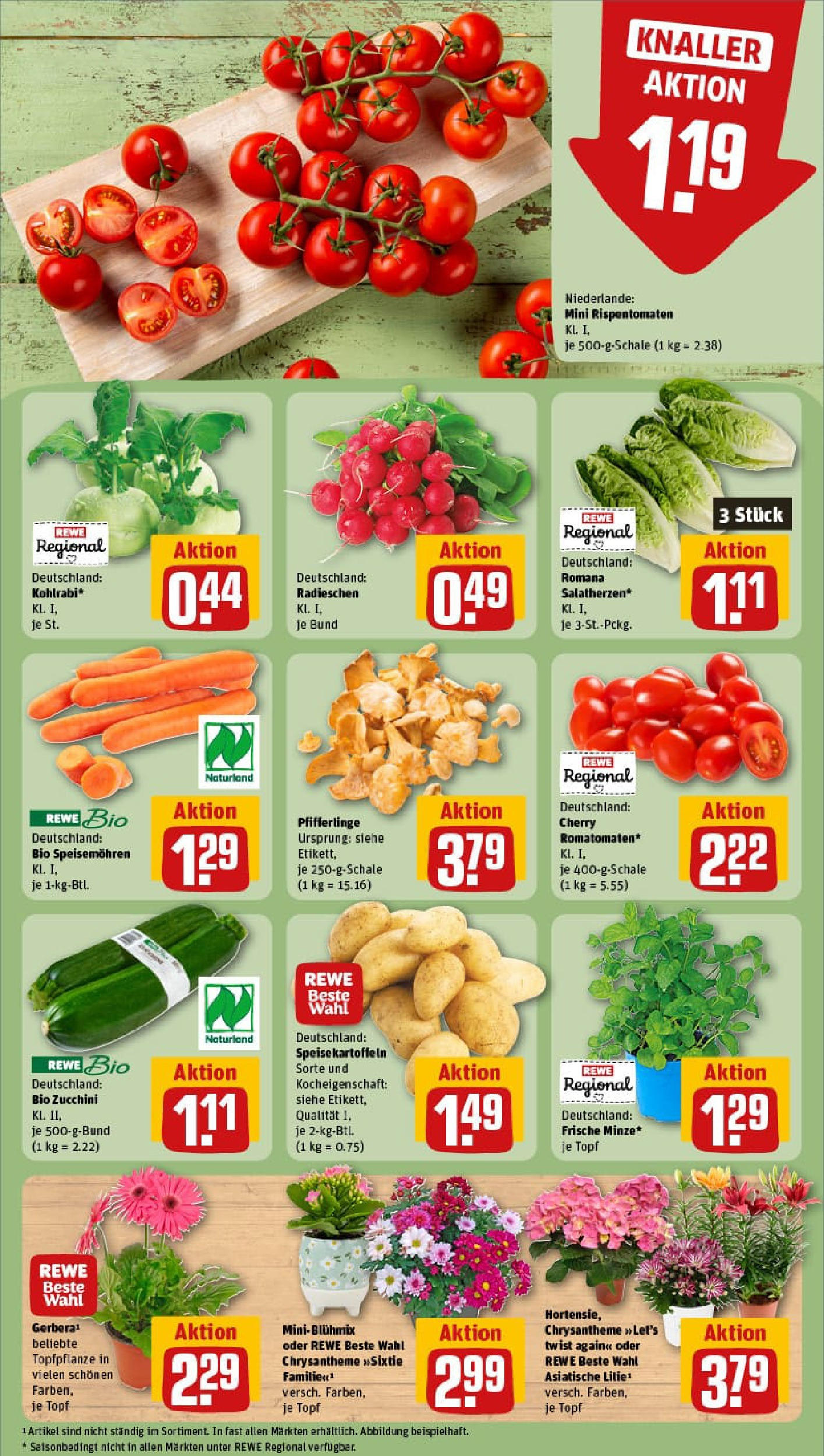 REWE Prospekt ab 03.08.2025 zum Blättern » Angebote | Seite: 7 | Produkte: Kohlrabi, Kartoffeln, Pfifferlinge, Zucchini