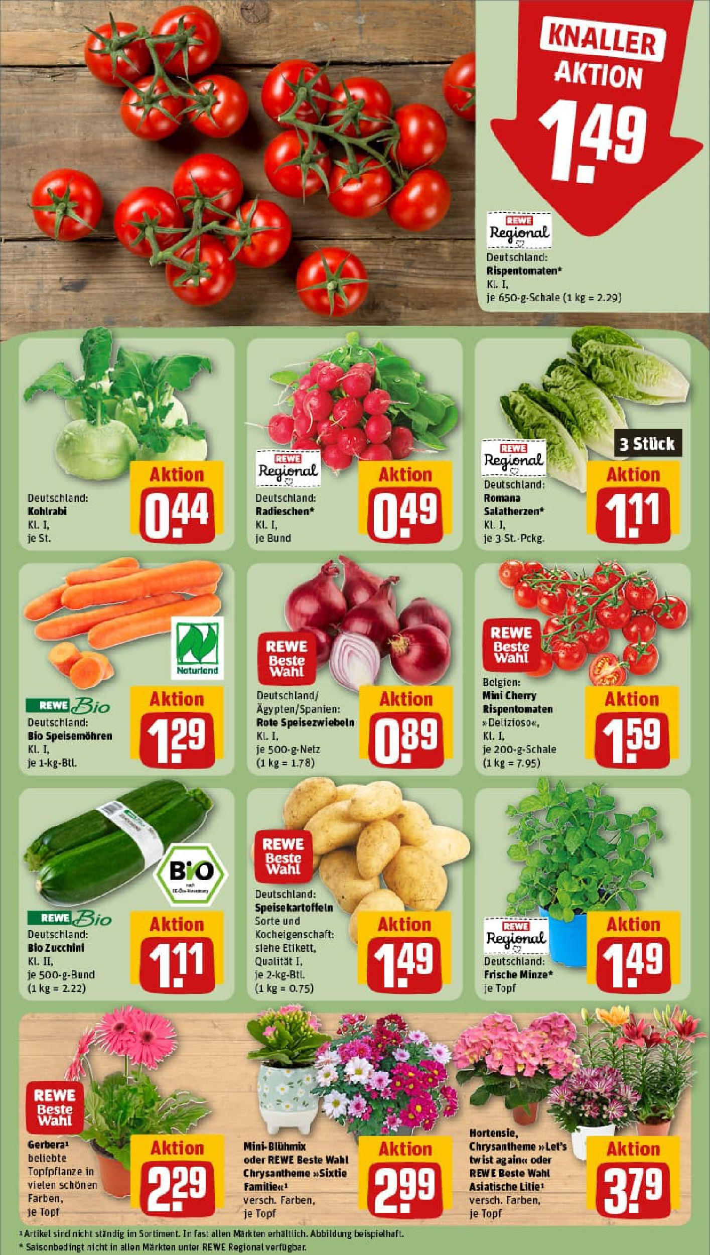 REWE Prospekt ab 03.08.2025 zum Blättern » Angebote | Seite: 9 | Produkte: Kohlrabi, Kartoffeln, Zucchini