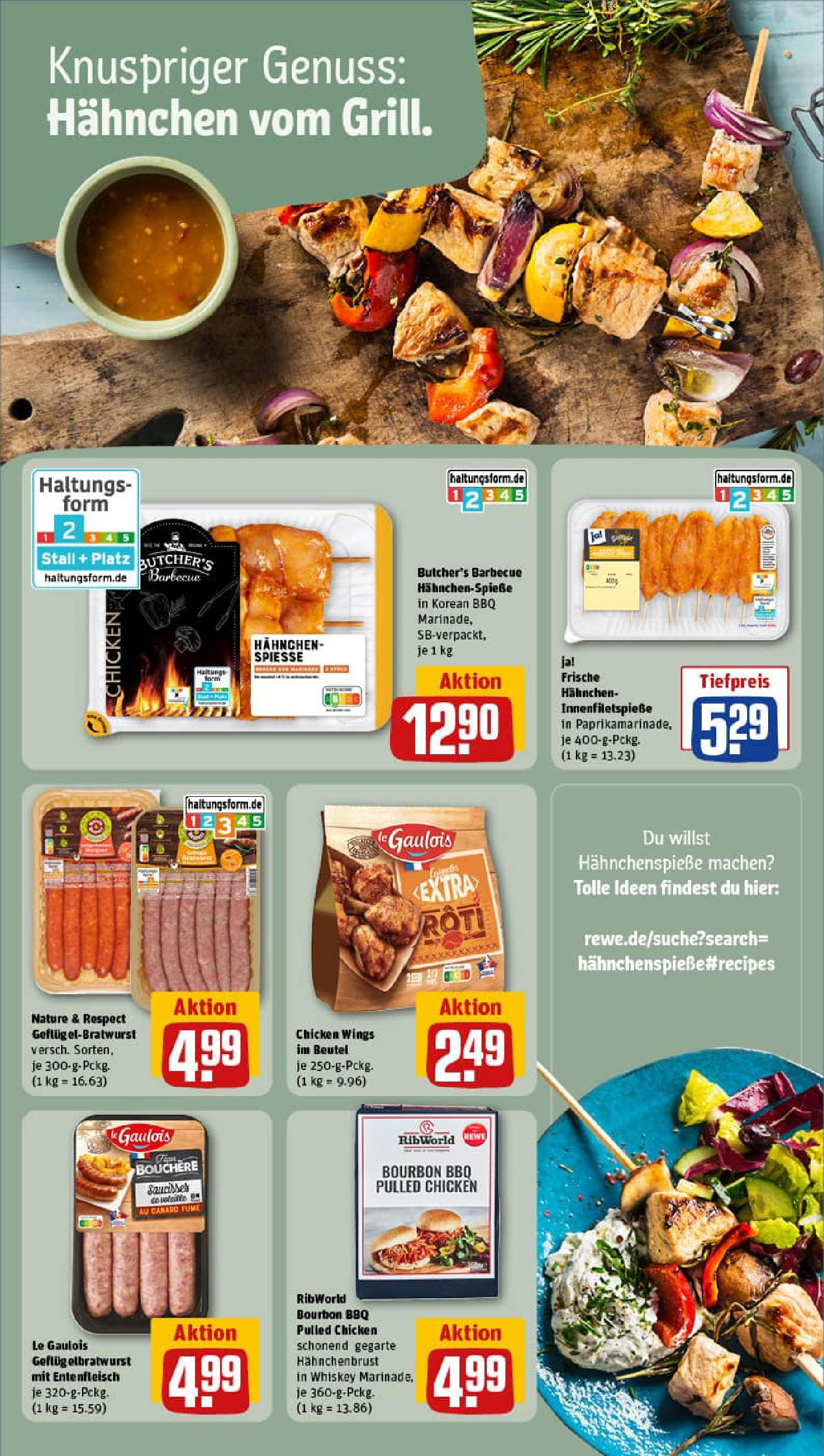 REWE Prospekt ab 03.08.2025 zum Blättern » Angebote | Seite: 17 | Produkte: Hahnchen, Spieße, Whiskey, Hahnchenbrust