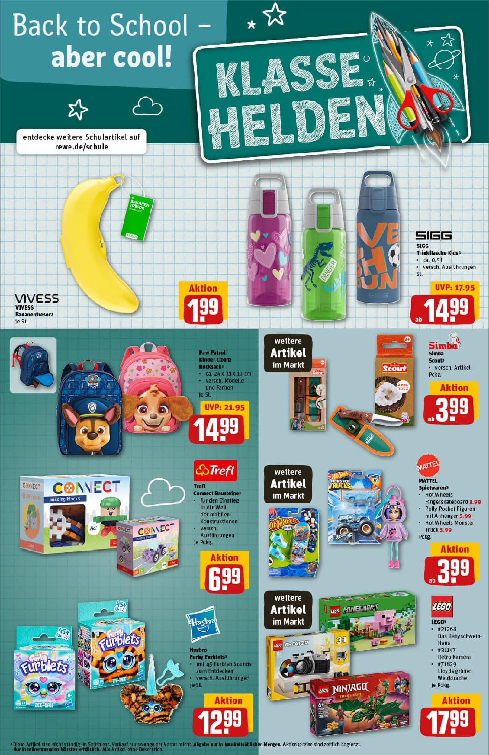 REWE Prospekt ab 03.08.2025 zum Blättern » Angebote | Seite: 32 | Produkte: Kamera, Bananen, Monster, Rucksack REWE Prospekt ab 03.08.2025 zum Blättern » Angebote | Seite: 32 | Produkte: Kamera, Bananen, Monster, Rucksack