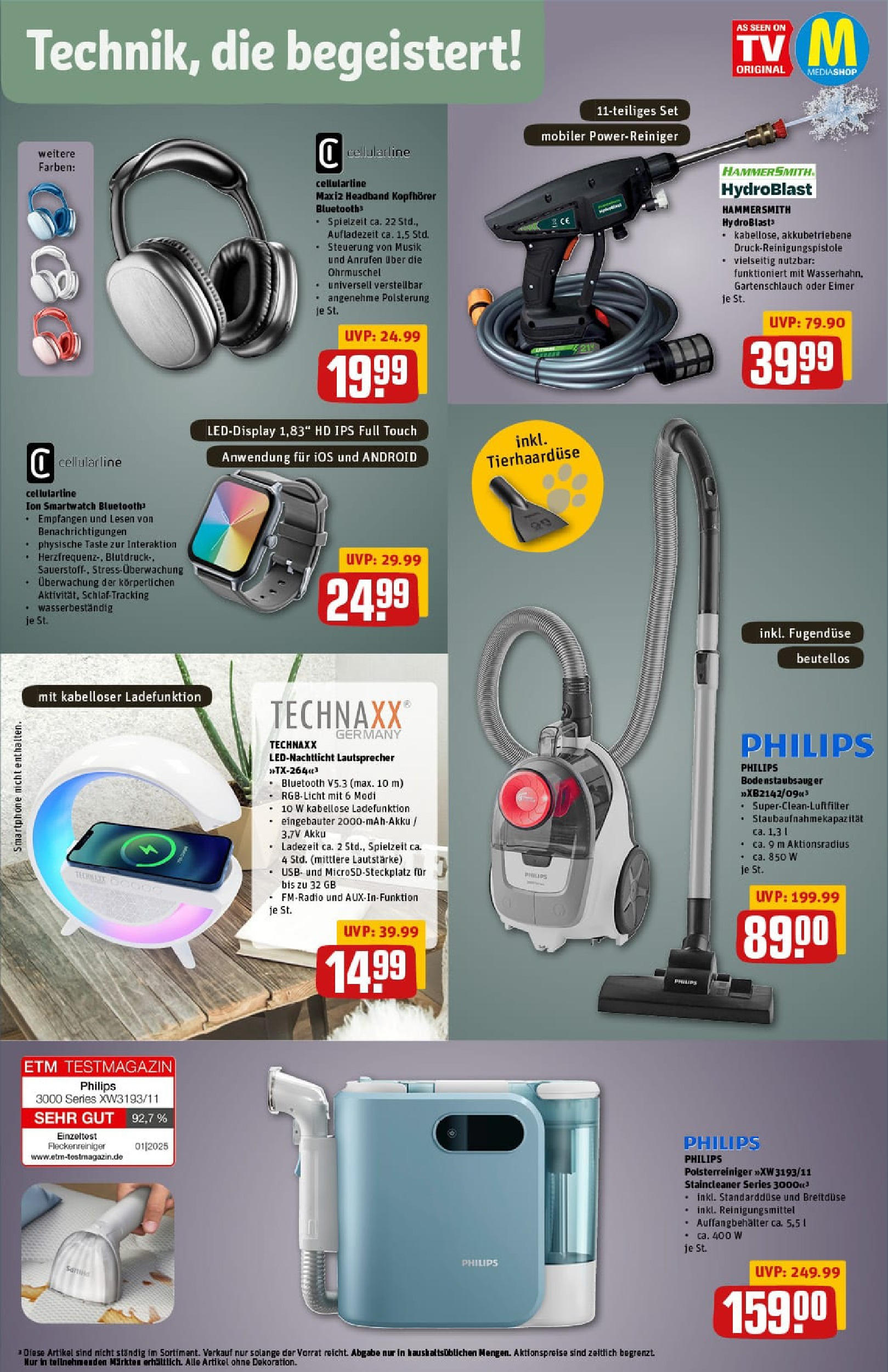 REWE Prospekt ab 03.08.2025 zum Blättern » Angebote | Seite: 35 | Produkte: Philips, Lautsprecher, Smartwatch, Kopfhörer REWE Prospekt ab 03.08.2025 zum Blättern » Angebote | Seite: 35 | Produkte: Philips, Lautsprecher, Smartwatch, Kopfhörer