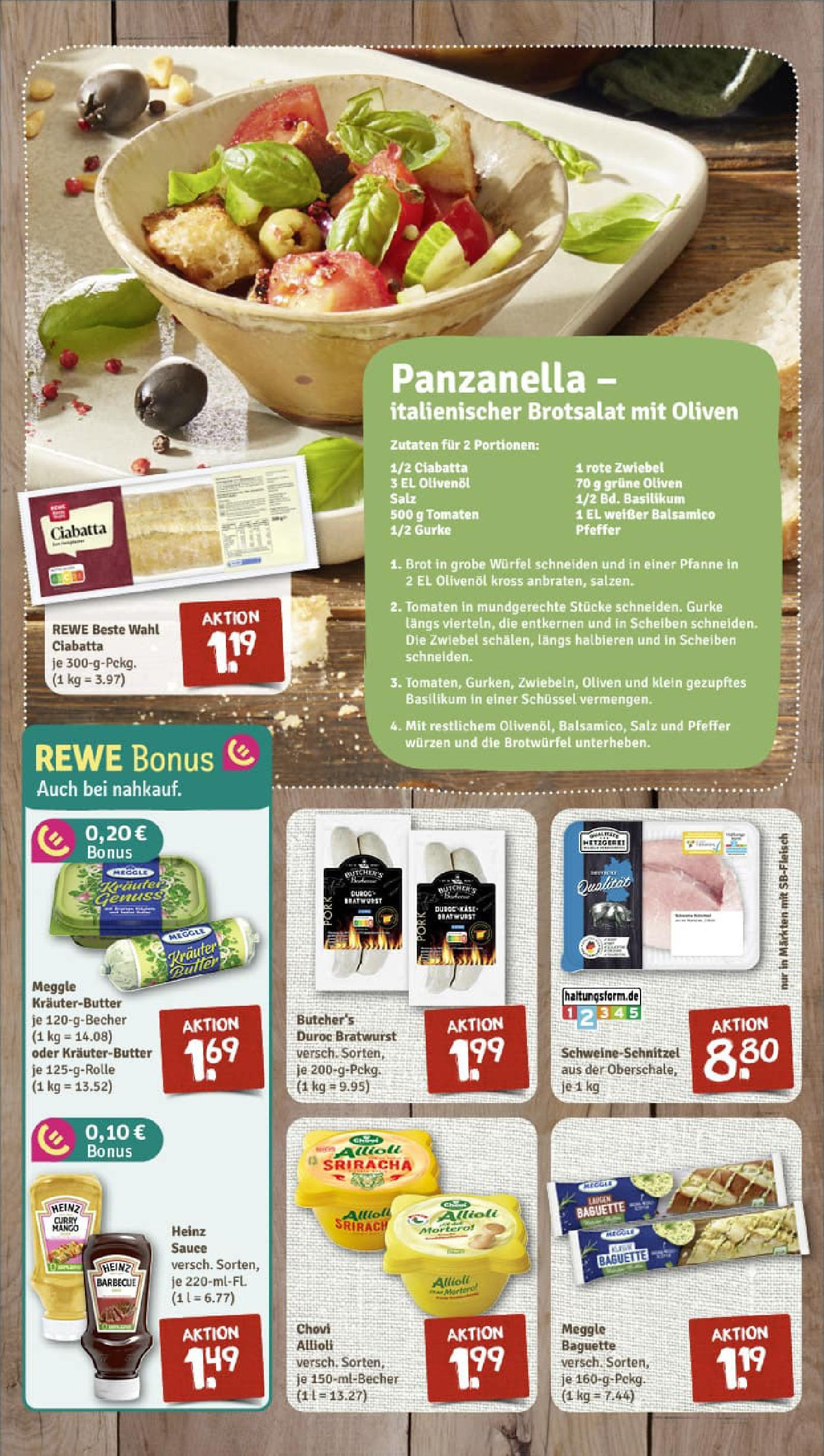 REWE Prospekt ab 03.08.2025 zum Blättern » Angebote | Seite: 2 | Produkte: Bratwurst, Baguette, Salz, Brot REWE Prospekt ab 03.08.2025 zum Blättern » Angebote | Seite: 2 | Produkte: Bratwurst, Baguette, Salz, Brot