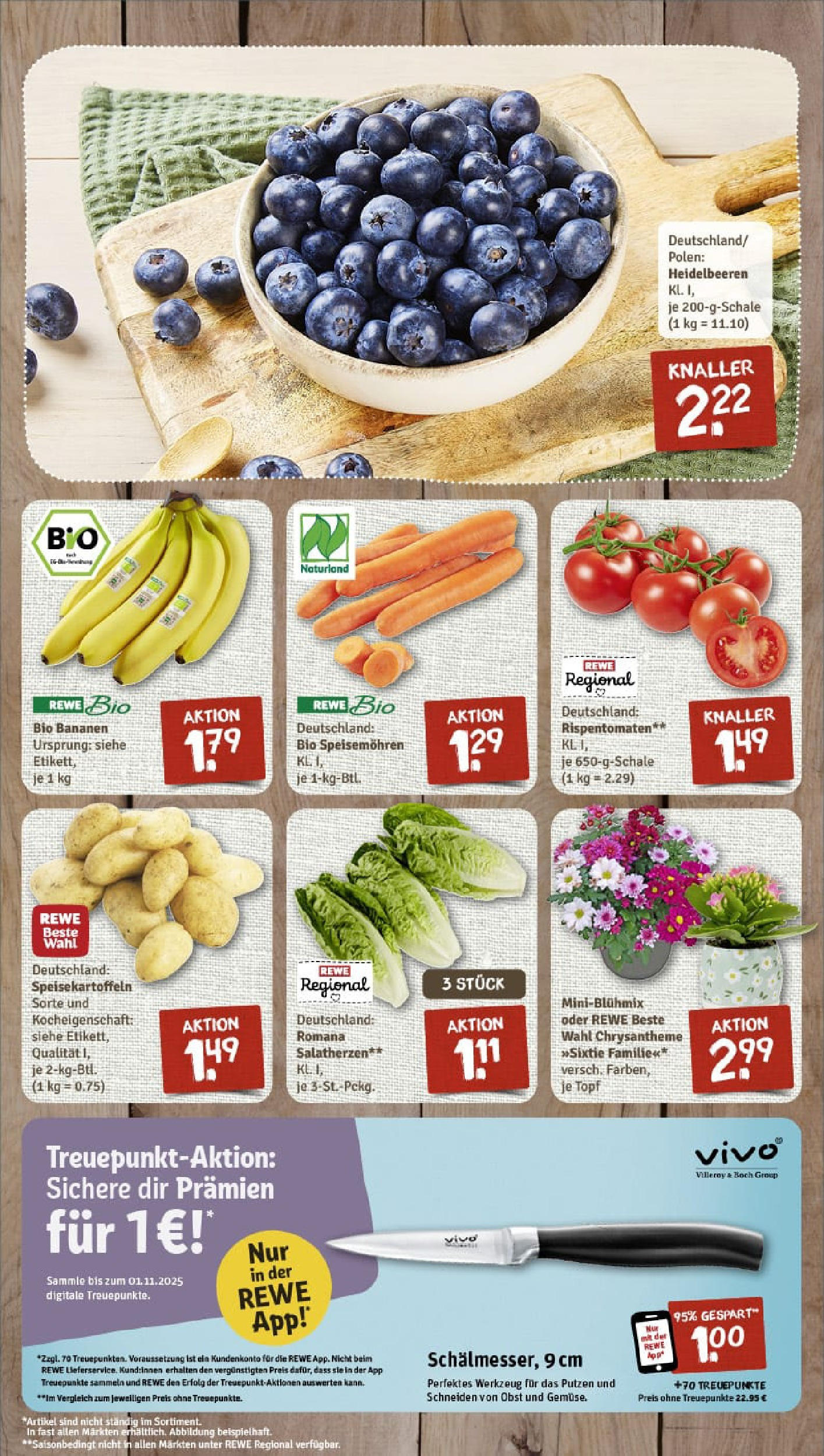 REWE Prospekt ab 03.08.2025 zum Blättern » Angebote | Seite: 3 | Produkte: Vivo, Bananen, Heidelbeeren, Obst REWE Prospekt ab 03.08.2025 zum Blättern » Angebote | Seite: 3 | Produkte: Vivo, Bananen, Heidelbeeren, Obst