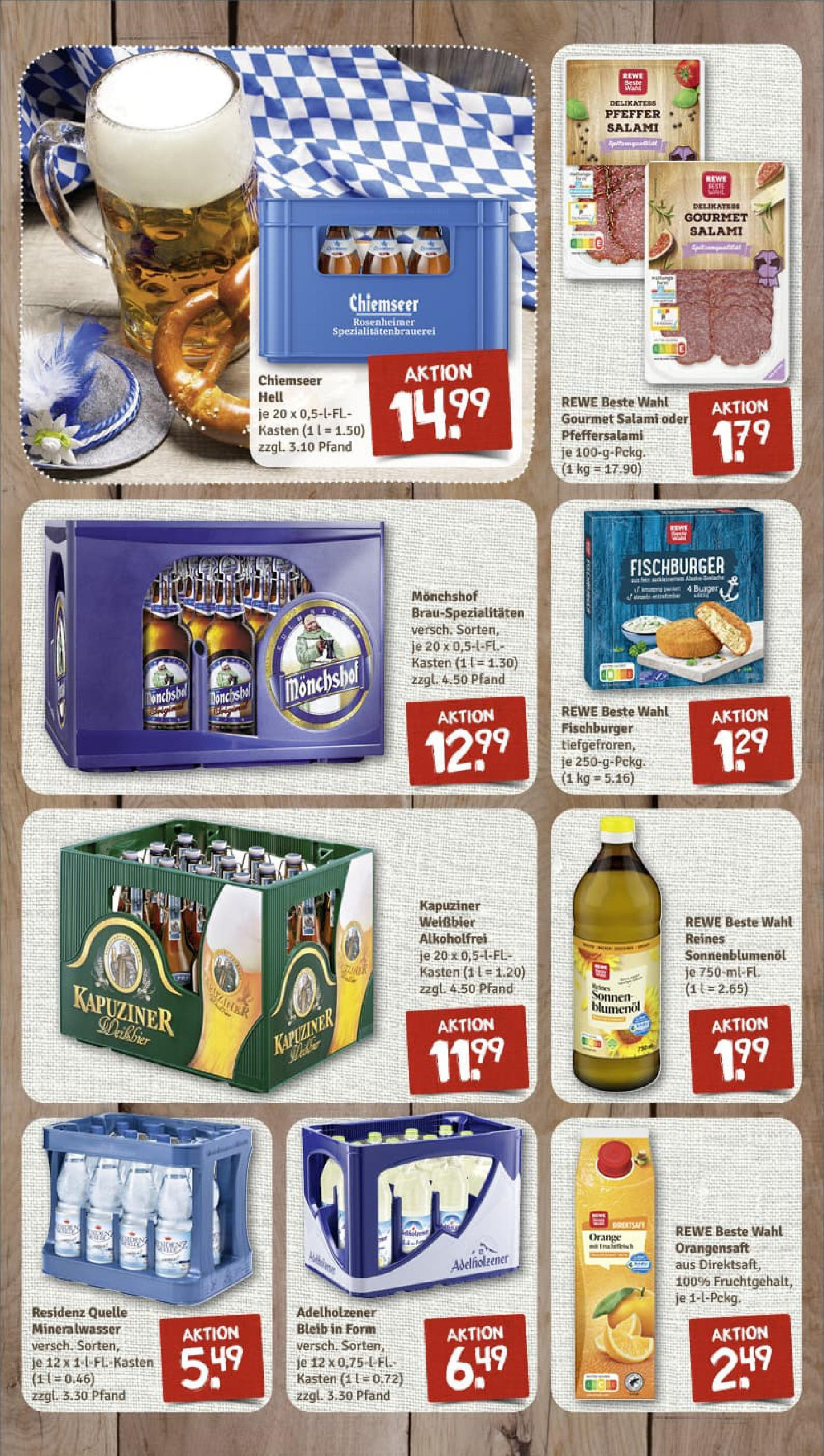 REWE Prospekt ab 03.08.2025 zum Blättern » Angebote | Seite: 7 | Produkte: Monchshof, Burger, Orangensaft, Mineralwasser REWE Prospekt ab 03.08.2025 zum Blättern » Angebote | Seite: 7 | Produkte: Monchshof, Burger, Orangensaft, Mineralwasser
