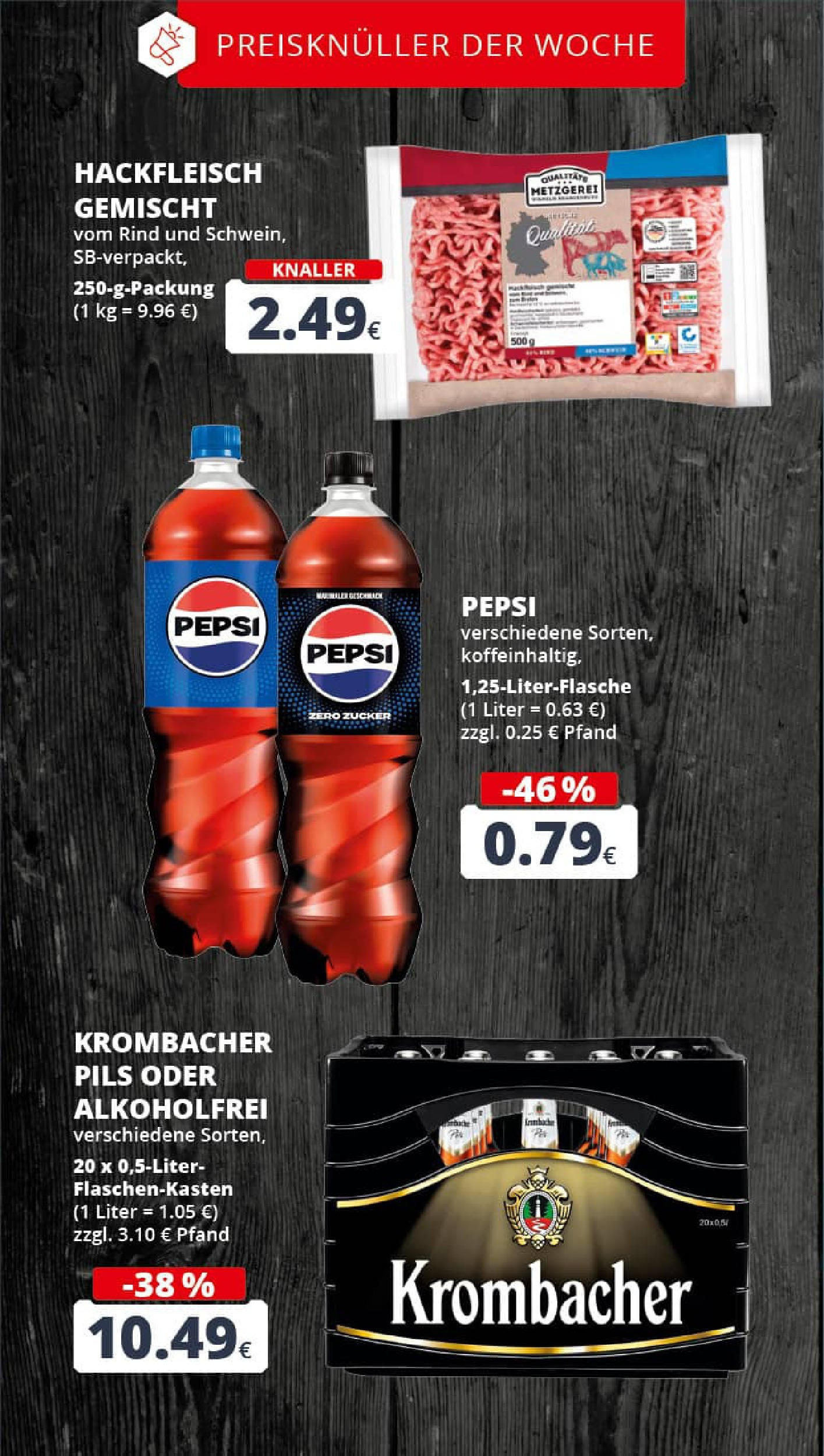 REWE Prospekt ab 03.08.2025 zum Blättern » Angebote | Seite: 3 | Produkte: Pils, Krombacher, Pepsi, Hackfleisch REWE Prospekt ab 03.08.2025 zum Blättern » Angebote | Seite: 3 | Produkte: Pils, Krombacher, Pepsi, Hackfleisch