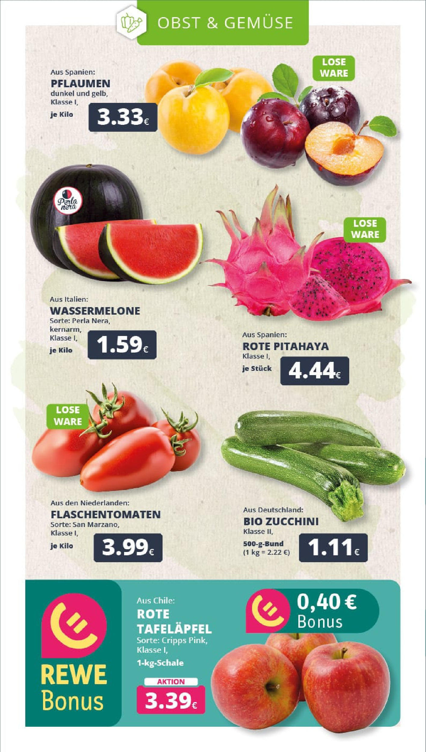 REWE Prospekt ab 03.08.2025 zum Blättern » Angebote | Seite: 7 | Produkte: Pflaumen, Gemüse, Obst, Zucchini REWE Prospekt ab 03.08.2025 zum Blättern » Angebote | Seite: 7 | Produkte: Pflaumen, Gemüse, Obst, Zucchini