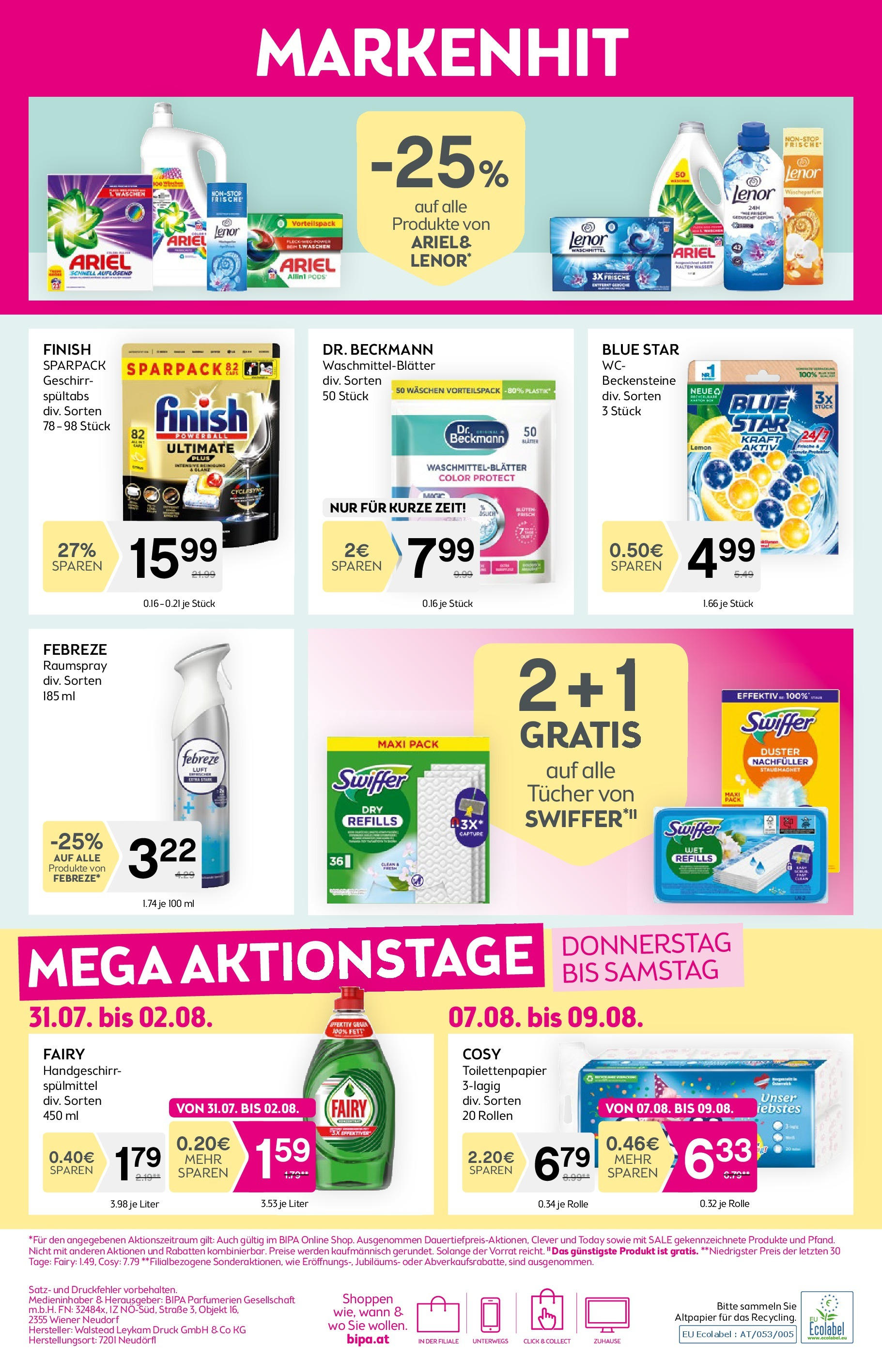 Bipa Flugblatt - Wilhelmsburg von 31.07.2025 - Aktuelle Angebote | Seite: 10 | Produkte: Wasser, Waschmittel