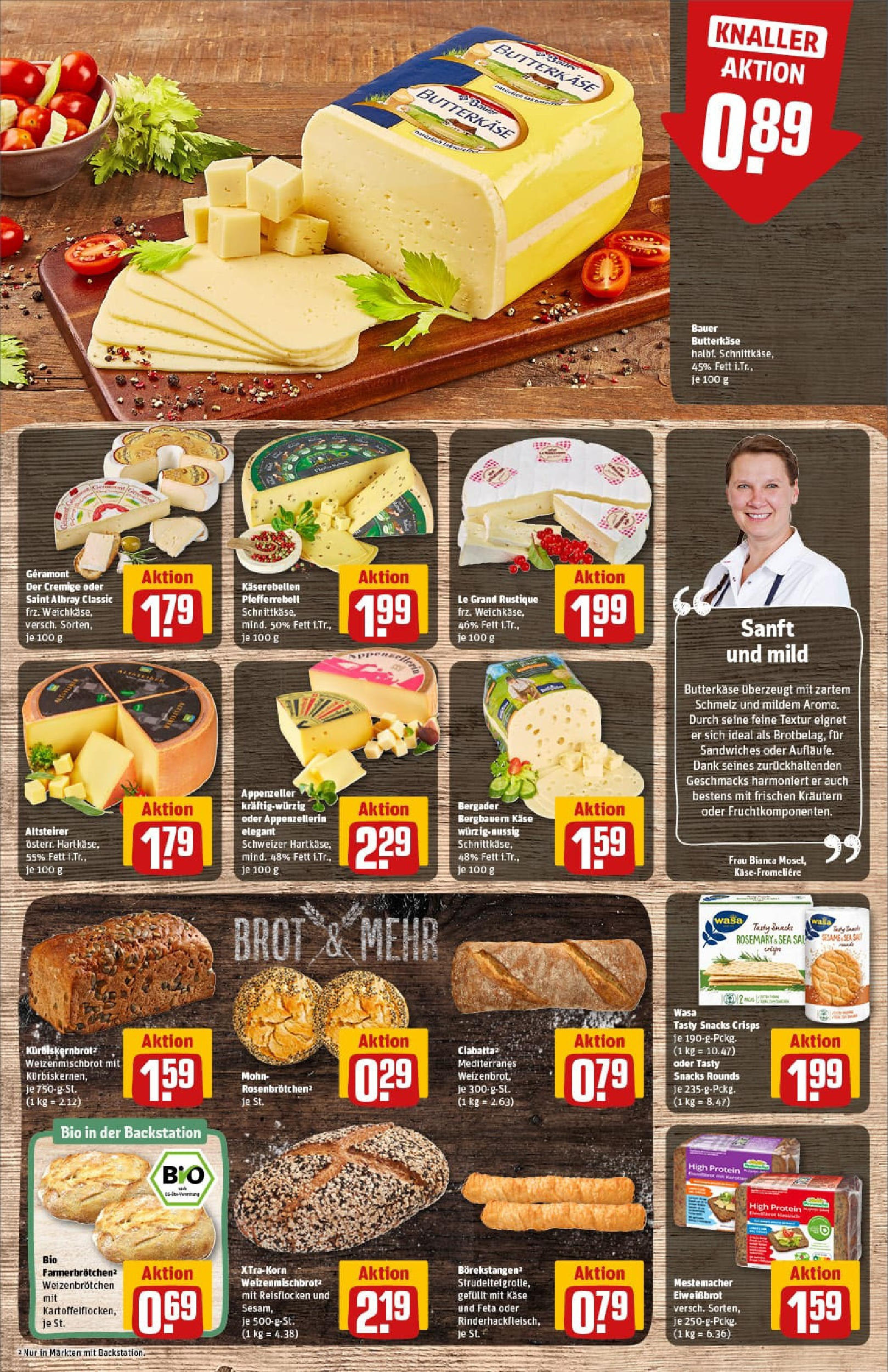 REWE Prospekt ab 03.08.2025 zum Blättern » Angebote | Seite: 17 | Produkte: Geramont, Feta, Käse, Brot REWE Prospekt ab 03.08.2025 zum Blättern » Angebote | Seite: 17 | Produkte: Geramont, Feta, Käse, Brot