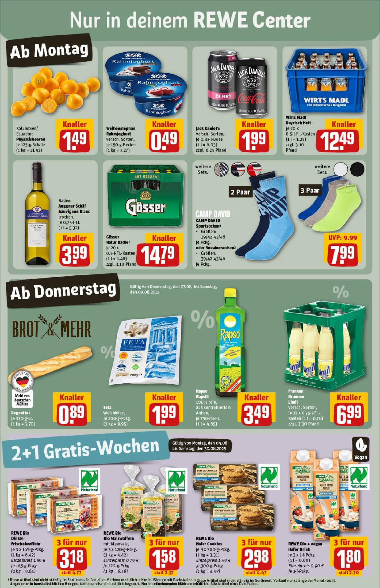 REWE Prospekt ab 03.08.2025 zum Blättern » Angebote | Seite: 3 | Produkte: Rapsöl, Jack Daniel's, Brot, Rapso rapsol REWE Prospekt ab 03.08.2025 zum Blättern » Angebote | Seite: 3 | Produkte: Rapsöl, Jack Daniel's, Brot, Rapso rapsol