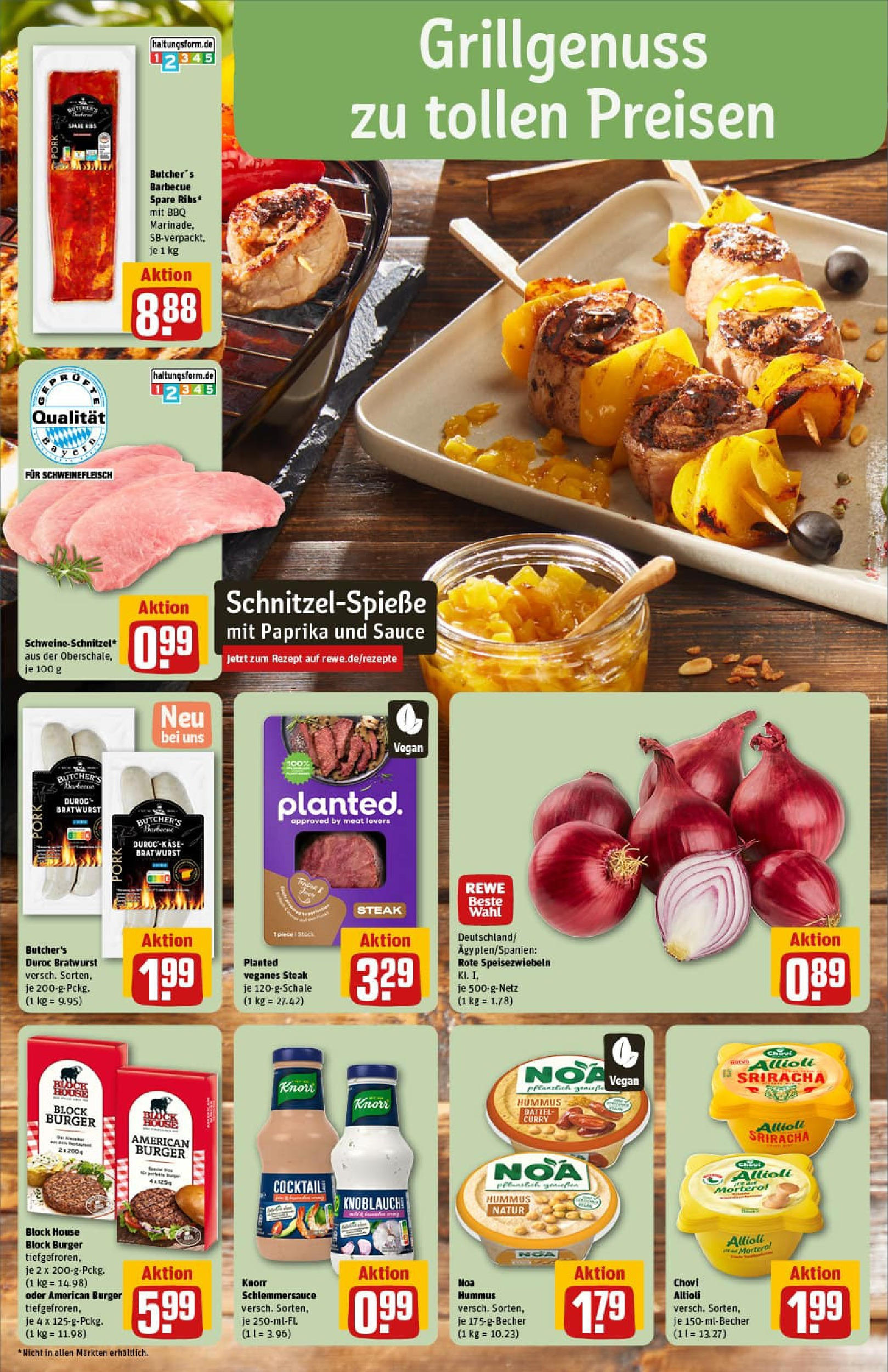 REWE Prospekt ab 03.08.2025 zum Blättern » Angebote | Seite: 4 | Produkte: Bratwurst, Knorr, Paprika, Steak
