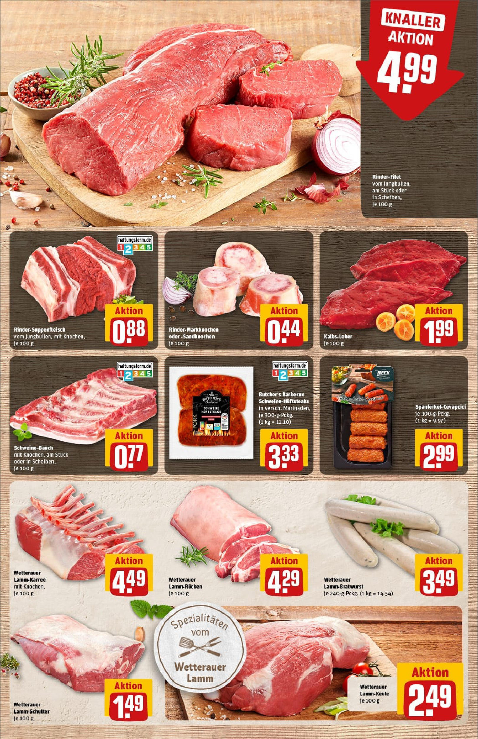 REWE Prospekt ab 03.08.2025 zum Blättern » Angebote | Seite: 9 | Produkte: Lammkeule, Rinderfilet, Schweinebauch, Kalbsleber REWE Prospekt ab 03.08.2025 zum Blättern » Angebote | Seite: 9 | Produkte: Lammkeule, Rinderfilet, Schweinebauch, Kalbsleber