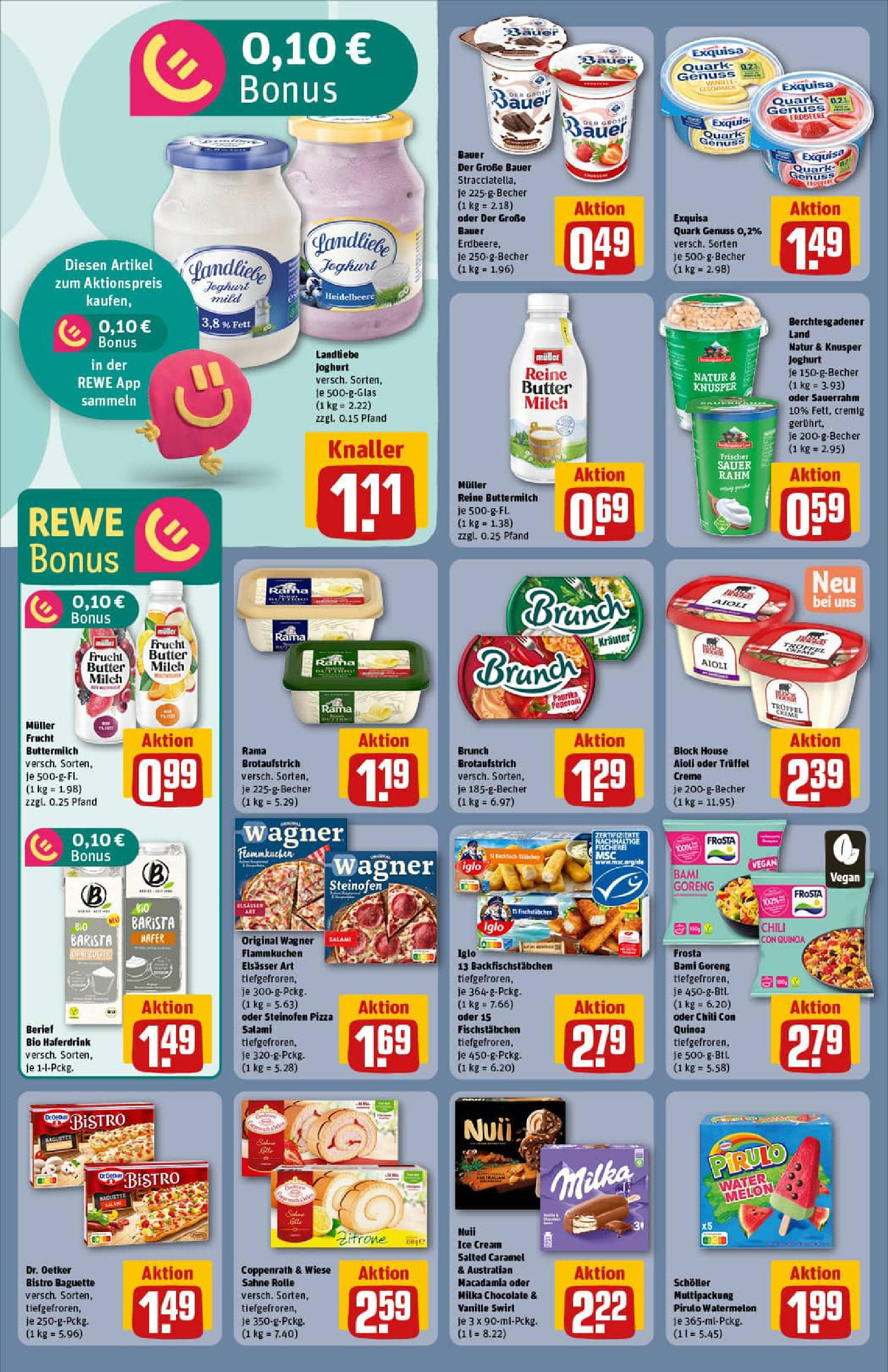 REWE Prospekt ab 03.08.2025 zum Blättern » Angebote | Seite: 16 | Produkte: Butter, Milka, Haferdrink, Fischstabchen