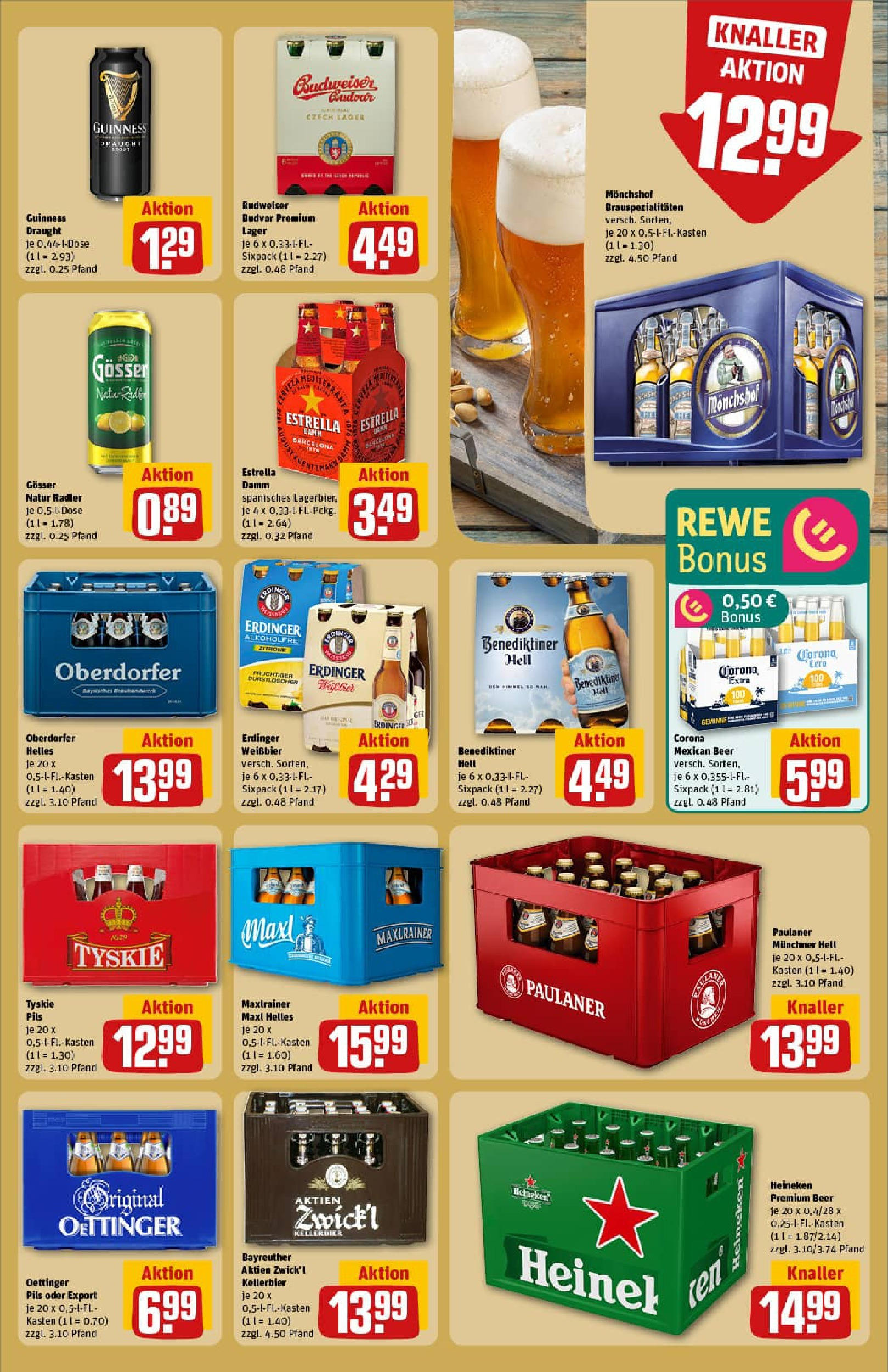REWE Prospekt ab 03.08.2025 zum Blättern » Angebote | Seite: 23 | Produkte: Oettinger, Benediktiner hell, Heineken, Radler