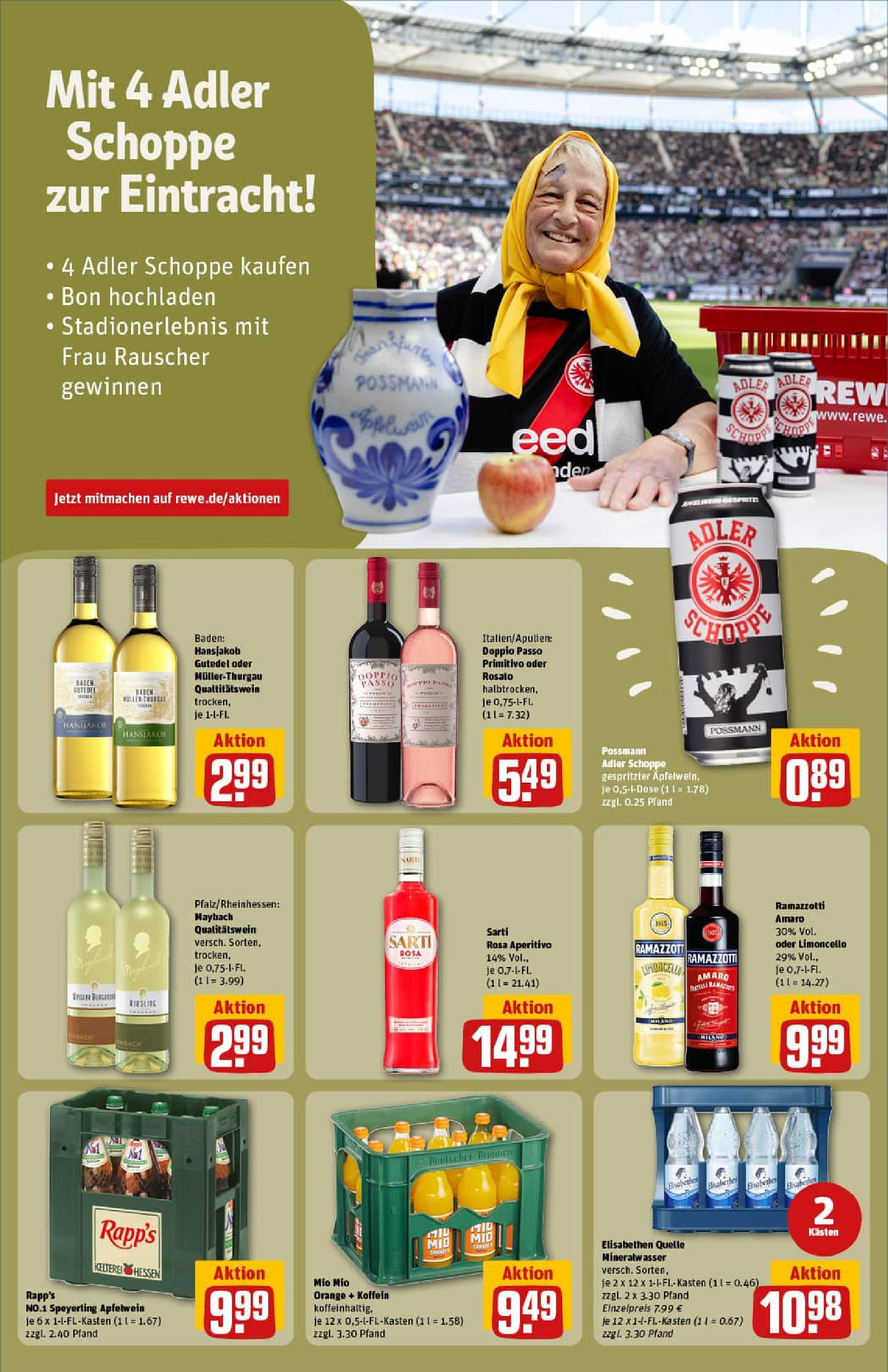 REWE Prospekt ab 03.08.2025 zum Blättern » Angebote | Seite: 19 | Produkte: Doppio passo primitivo, Mineralwasser, Apple, Limoncello REWE Prospekt ab 03.08.2025 zum Blättern » Angebote | Seite: 19 | Produkte: Doppio passo primitivo, Mineralwasser, Apple, Limoncello