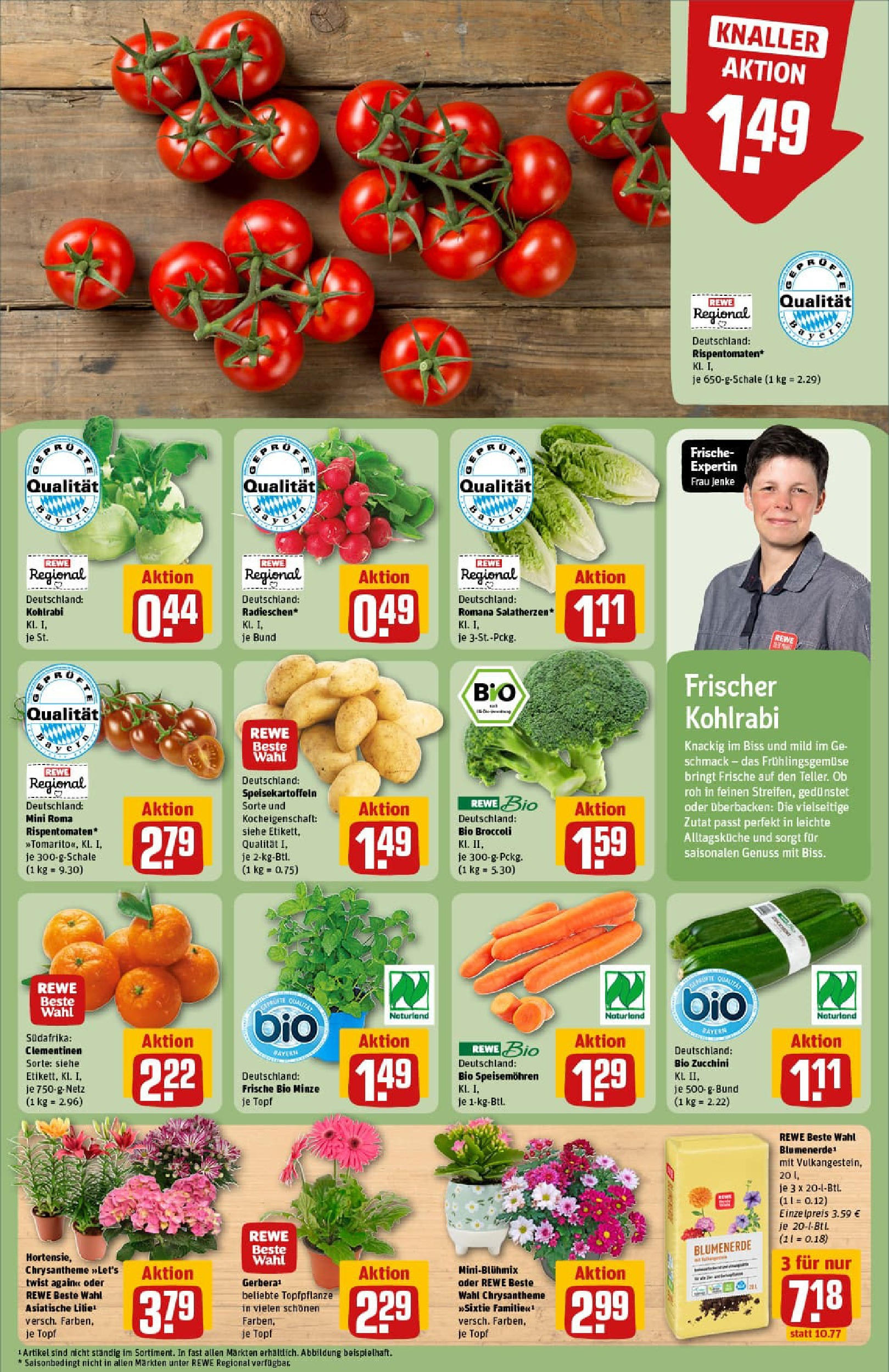 REWE Prospekt ab 03.08.2025 zum Blättern » Angebote | Seite: 7 | Produkte: Kohlrabi, Blumenerde, Zucchini